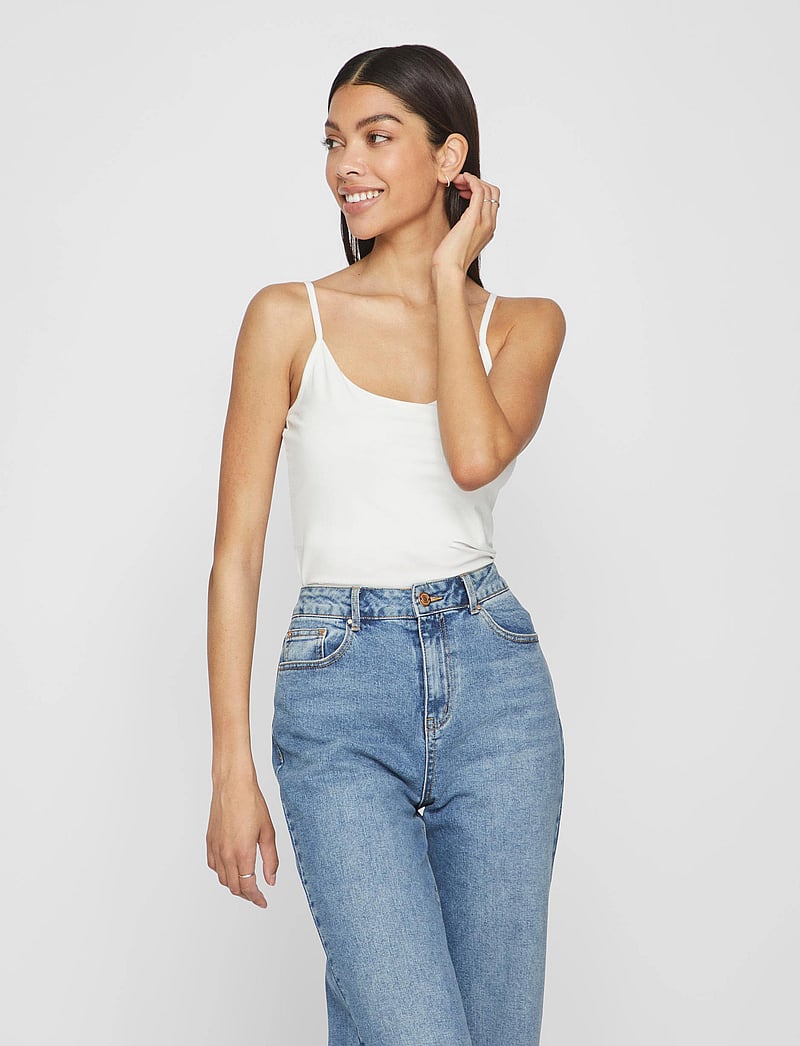 Vila - VISURFACE STRAP TOP NEW 2-PACK - NOOS - hihattomat topit - optical snow - 5