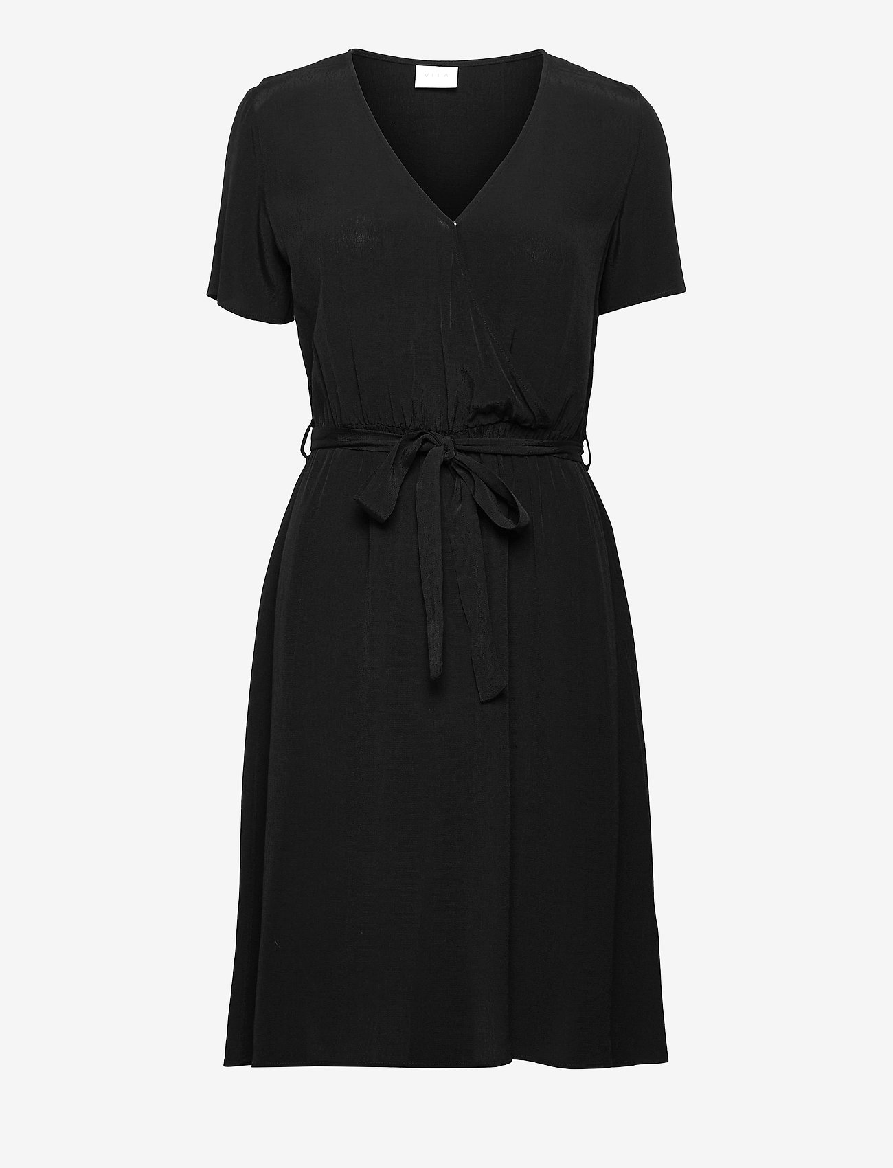 Vila - VIPRIMERA WRAP S/S DRESS - black - 0