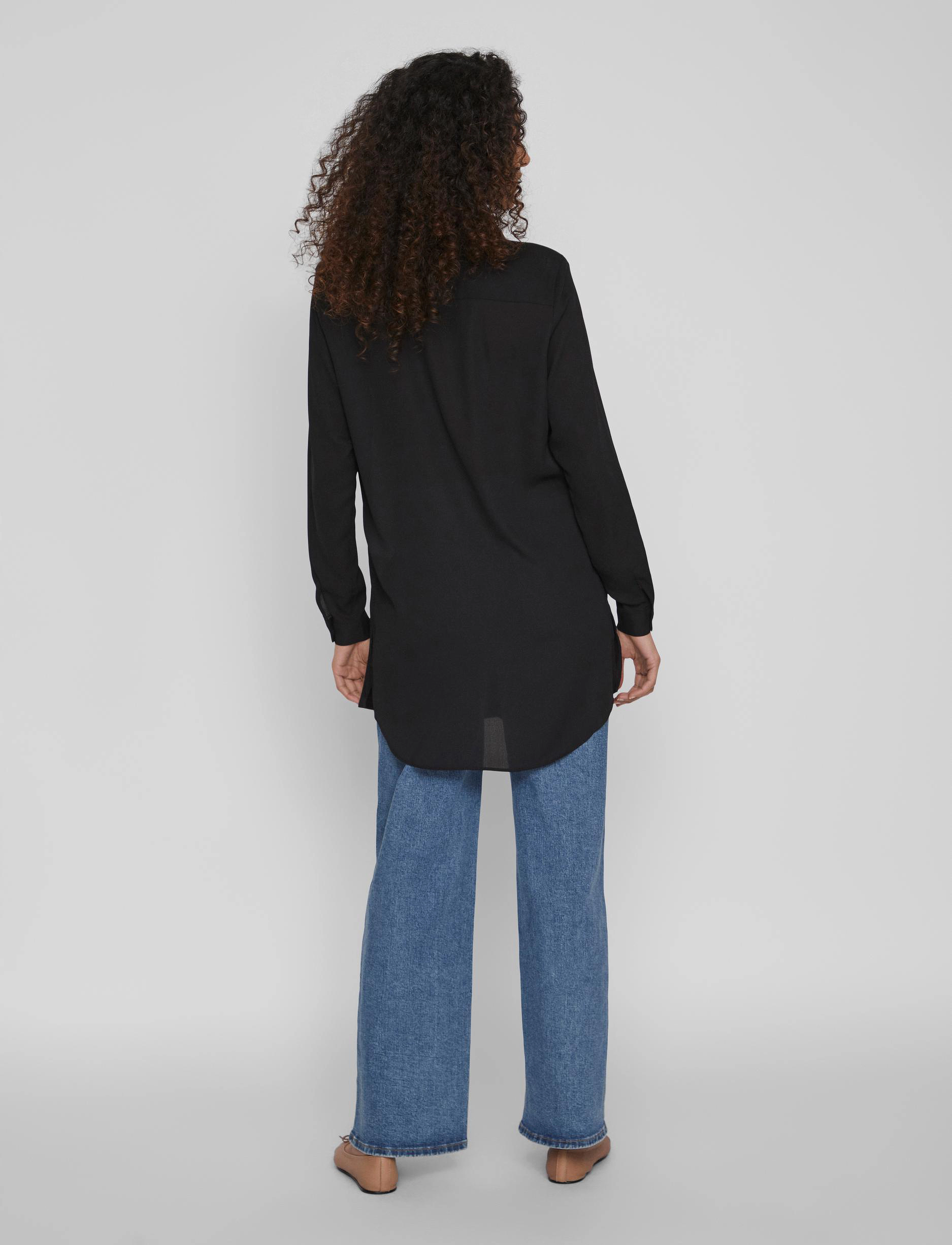Vila - VILUCY BUTTON  L/S TUNIC - NOOS - black - 3
