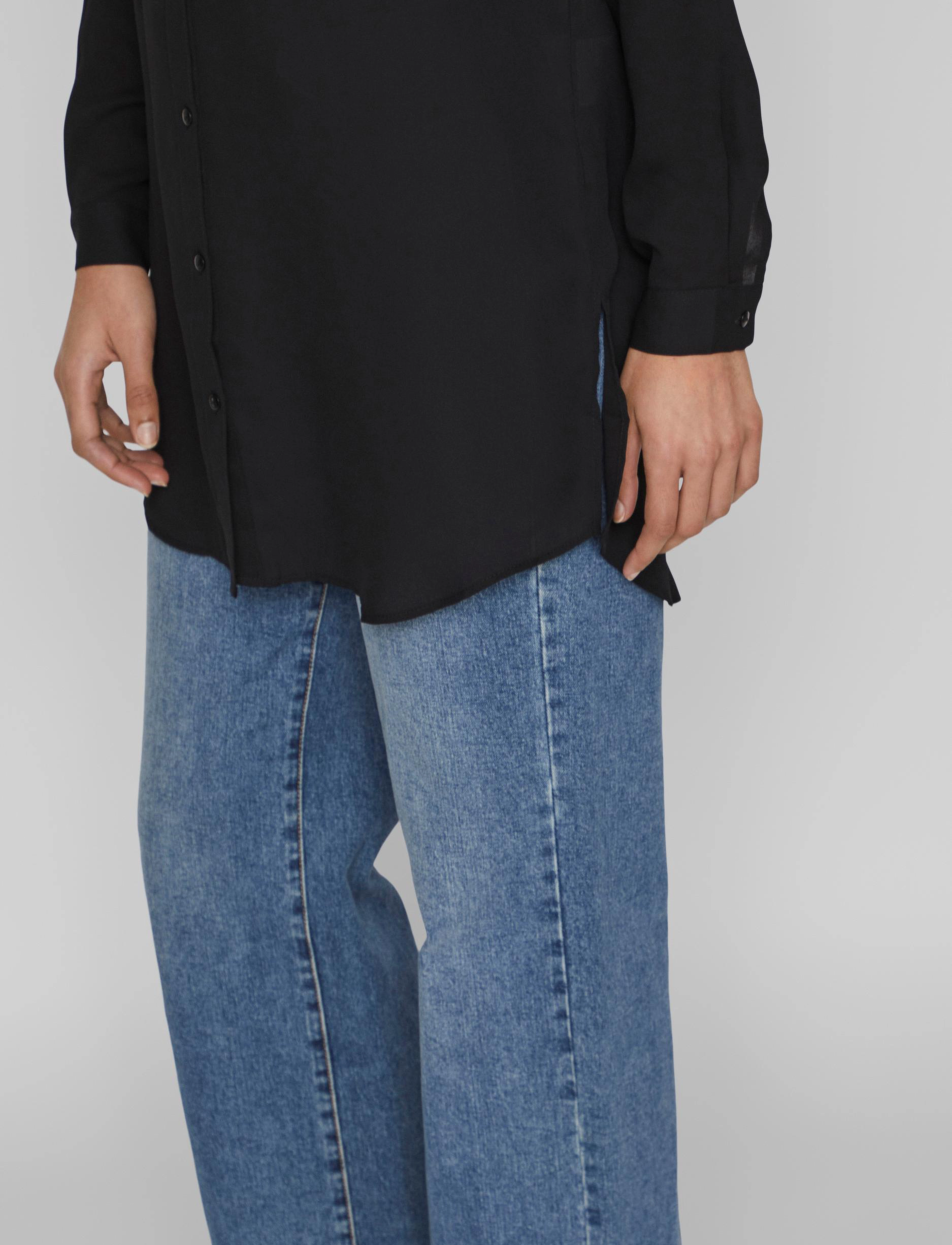 Vila - VILUCY BUTTON  L/S TUNIC - NOOS - black - 4