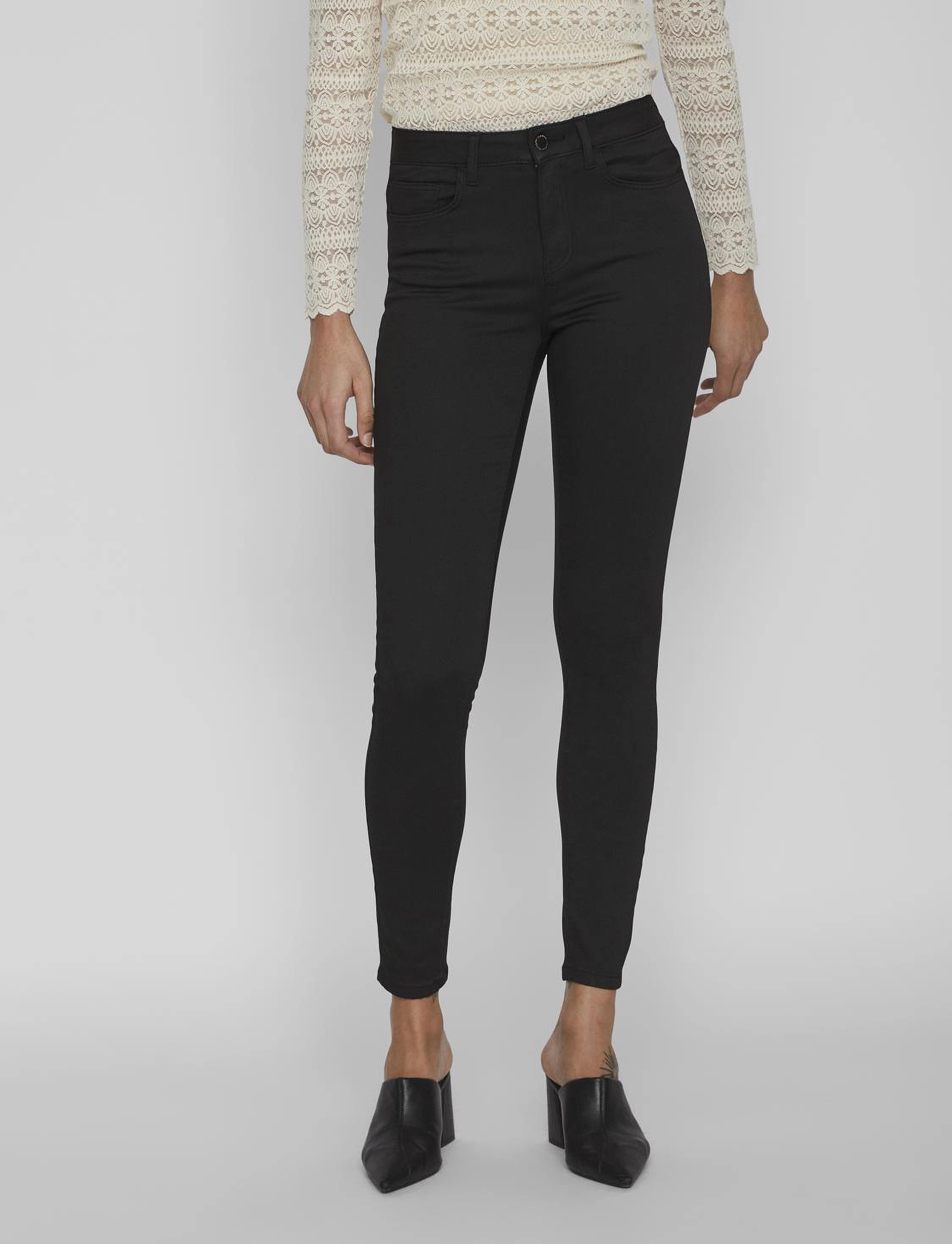 Vila Vistay Rwsk Jeans - Noos, S, Black, Jeans > Skinny, Dame