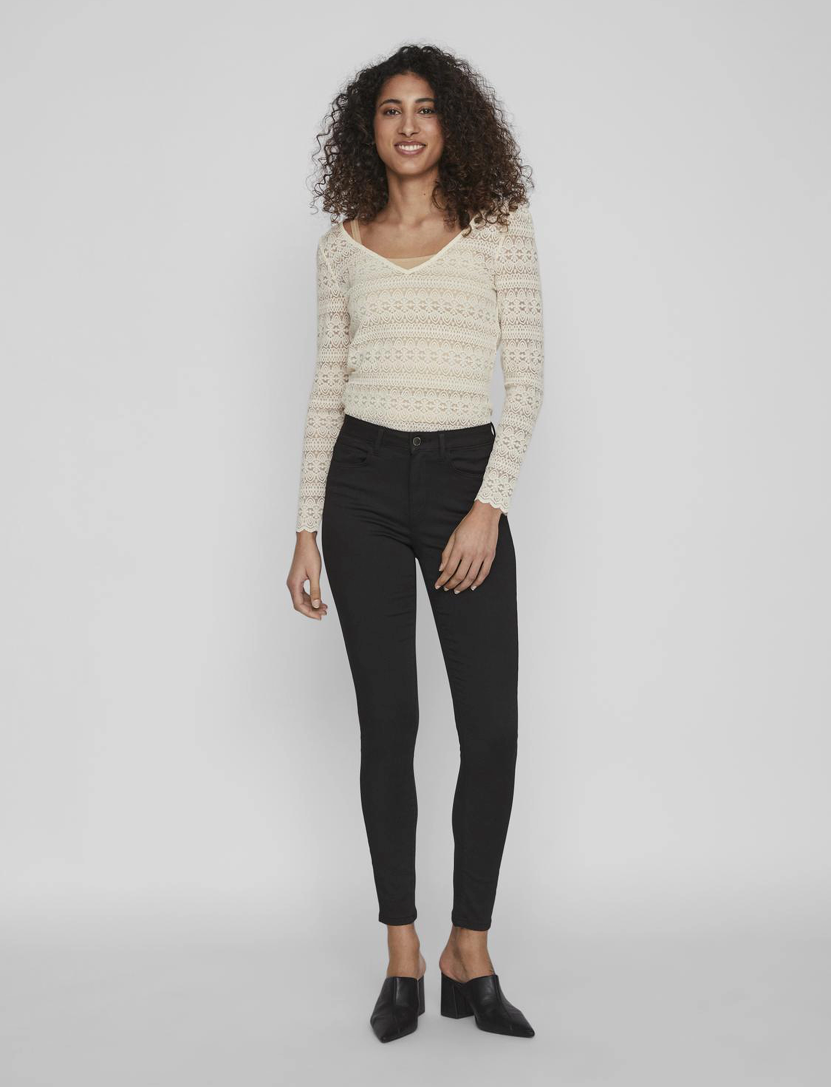 Vila - VISTAY RWSK JEANS - NOOS - dżinsy skinny fit - black - 5