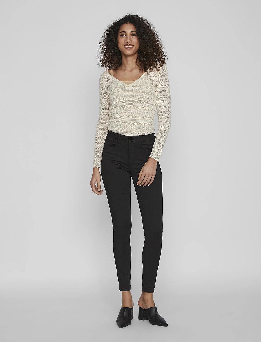 Vila - VISTAY RWSK JEANS - NOOS - pillifarkut - black - 5