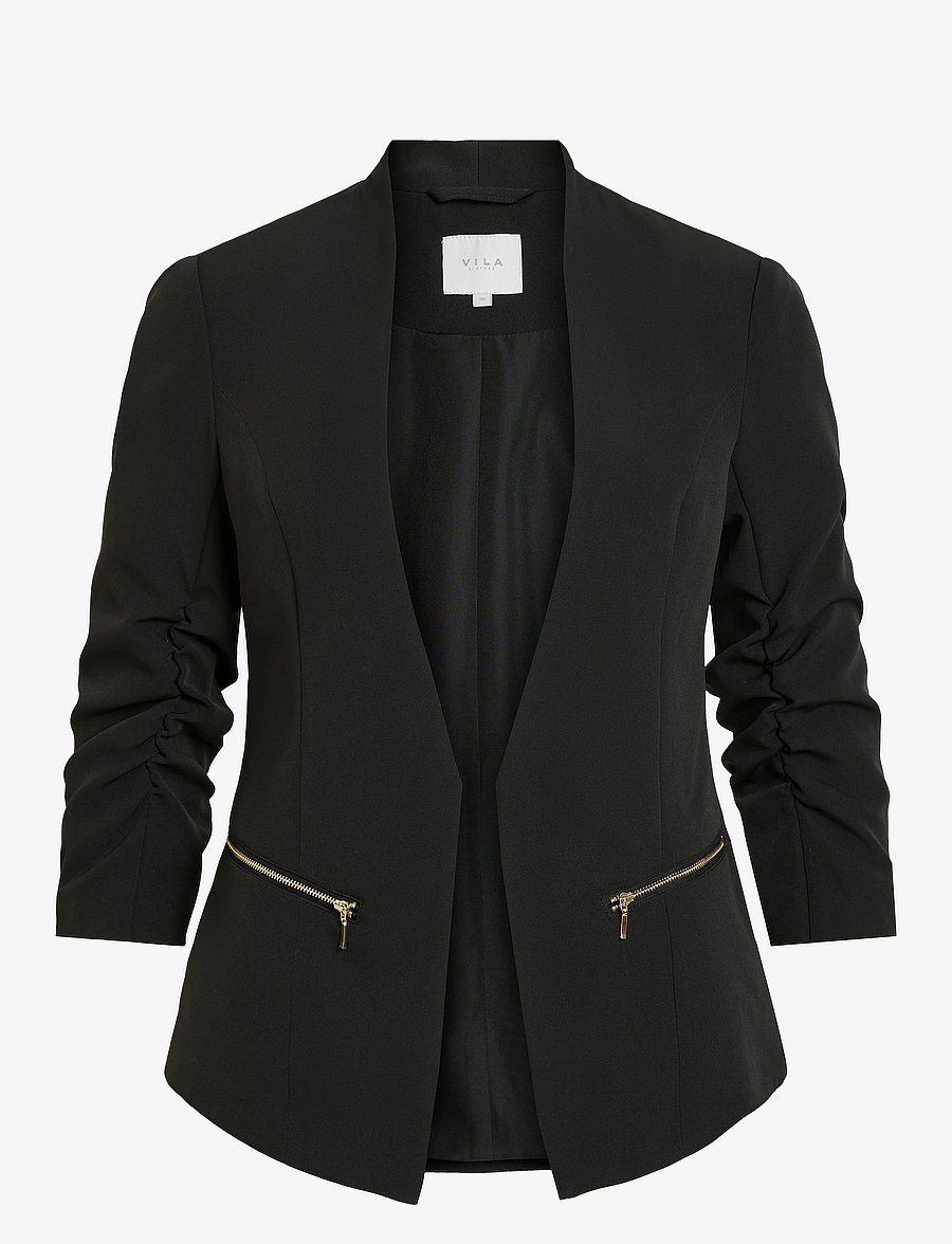 Vila - VIJOY 3/4 BLAZER - NOOS - enkeltradede blazere - black - 1