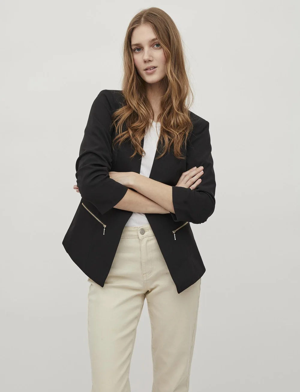 Vila - VIJOY 3/4 BLAZER - NOOS - einreihige blazer - black - 0