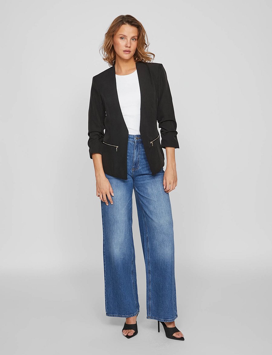 Vila - VIJOY 3/4 BLAZER - NOOS - enkeltradede blazere - black - 5