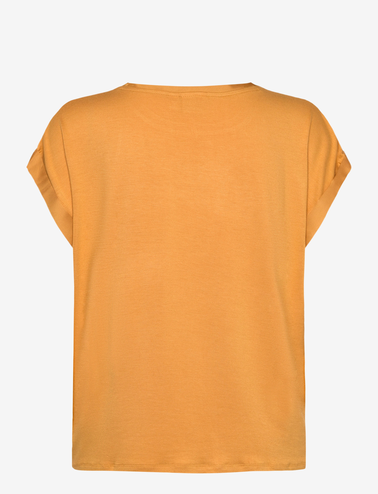 Vila - VIELLETTE S/S SATIN TOP - NOOS - kortärmade blusar - amber gold - 1