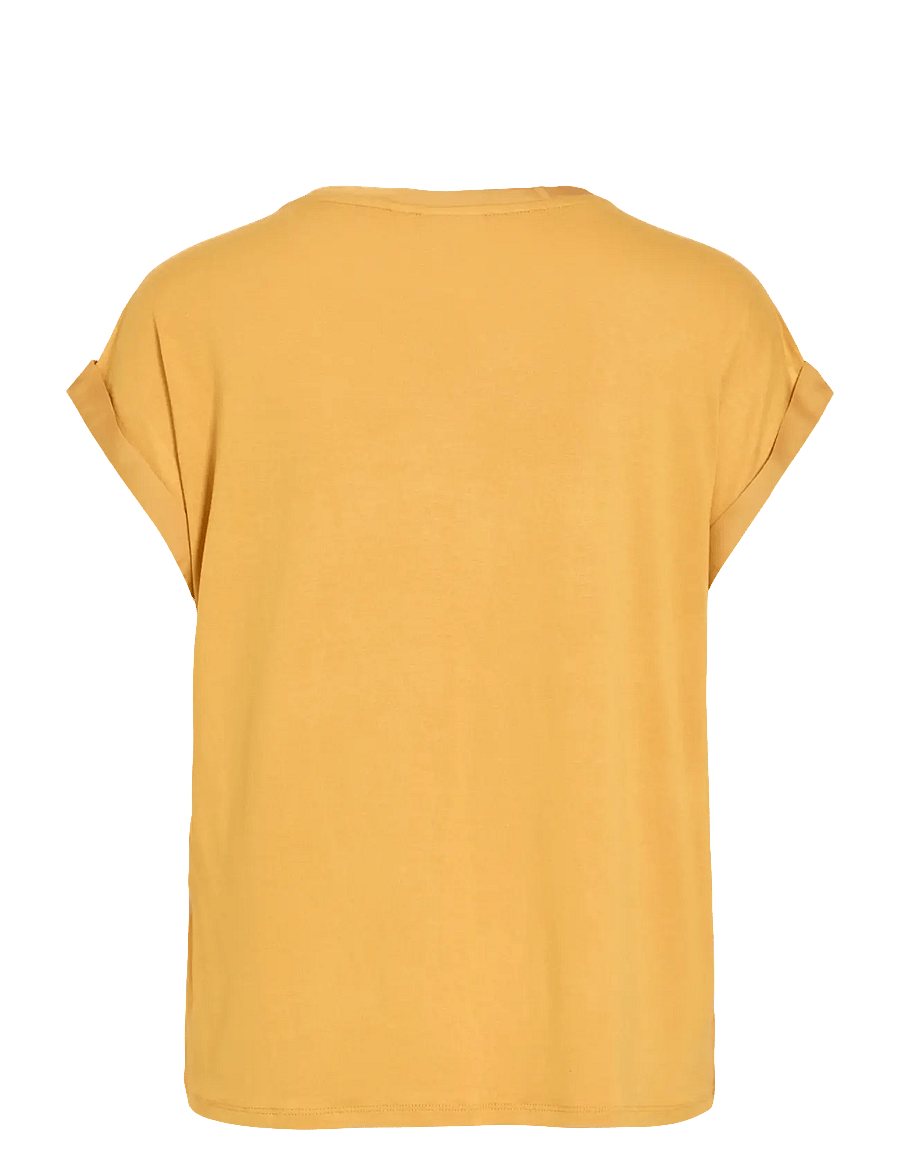 Vila - VIELLETTE S/S SATIN TOP - NOOS - kurzämlige blusen - amber gold - 2