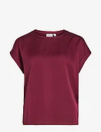 VIELLETTE S/S SATIN TOP - NOOS - BEET RED