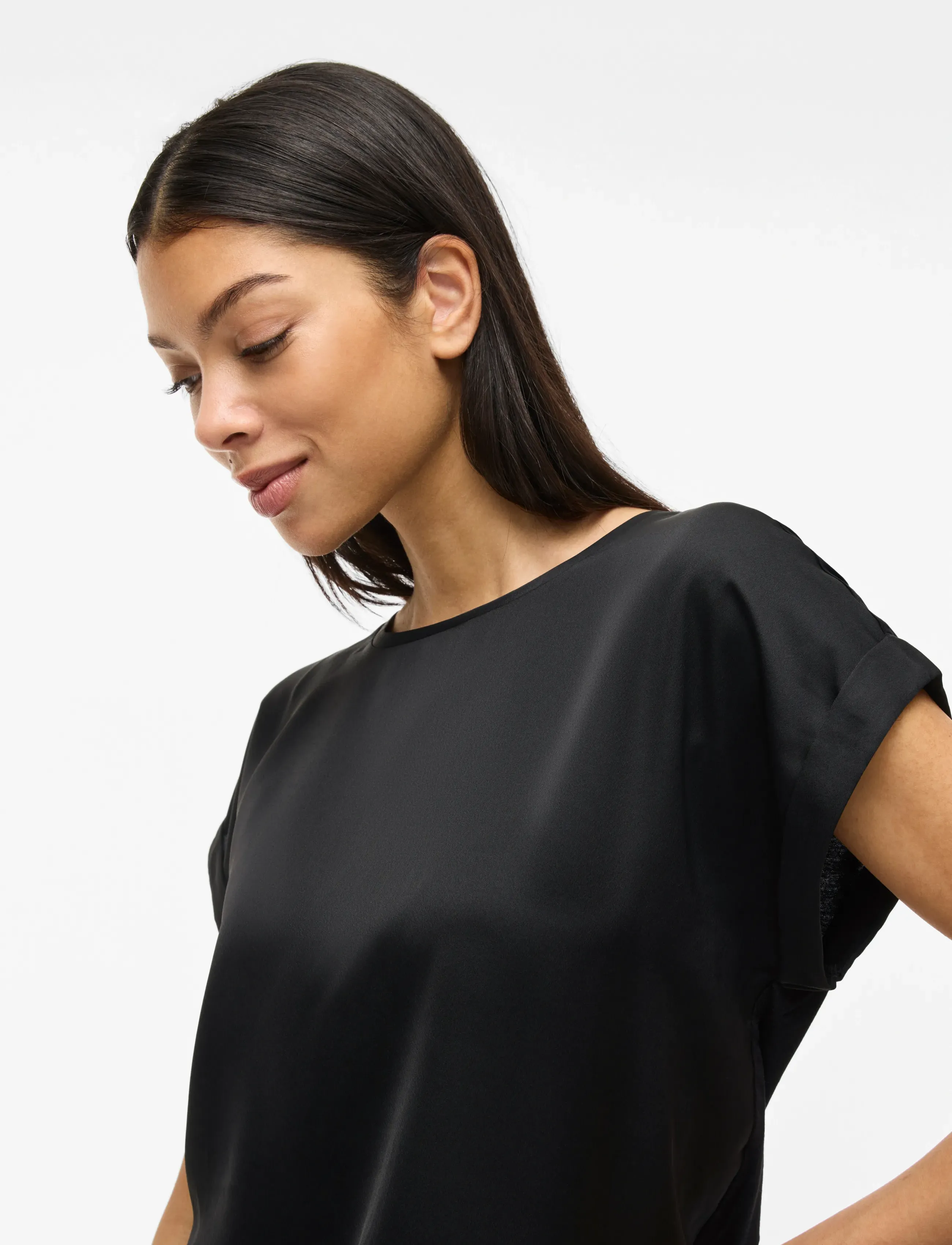 VILA Viellette S/S Satin Top Noos blusar dam – bild 5