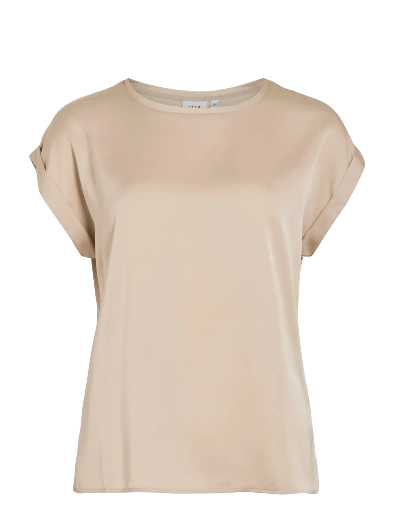 VILA Viellette S/S Satin Oberteil - Noos Cream - 38 - Damen