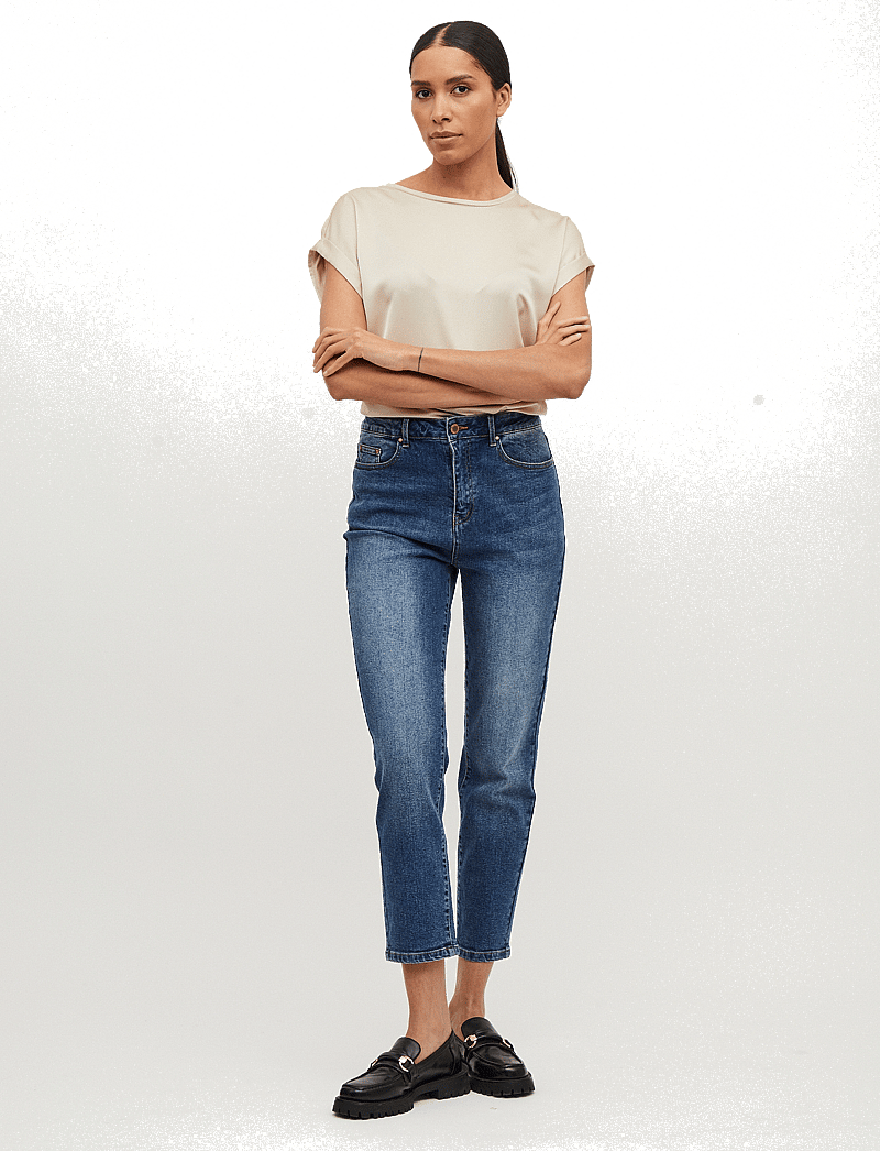 Vila - VIELLETTE S/S SATIN TOP - NOOS - kurzämlige blusen - cement - 4