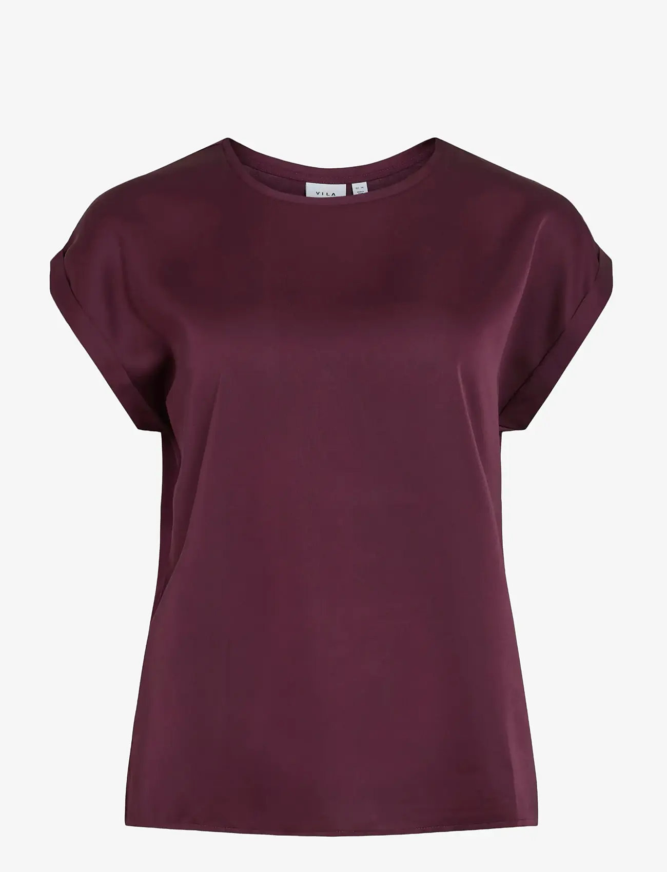 Vila - VIELLETTE S/S SATIN TOP/SU - NOOS - kortærmede bluser - fig - 1