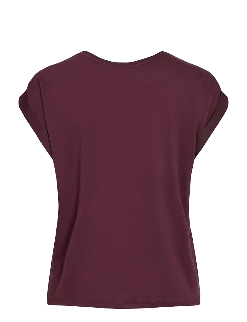 Vila - VIELLETTE S/S SATIN TOP/SU - NOOS - kortærmede bluser - fig - 2