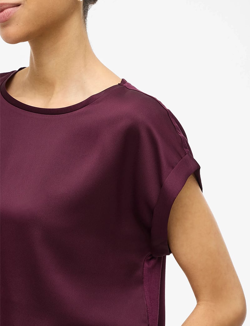 Vila - VIELLETTE S/S SATIN TOP/SU - NOOS - kortærmede bluser - fig - 4