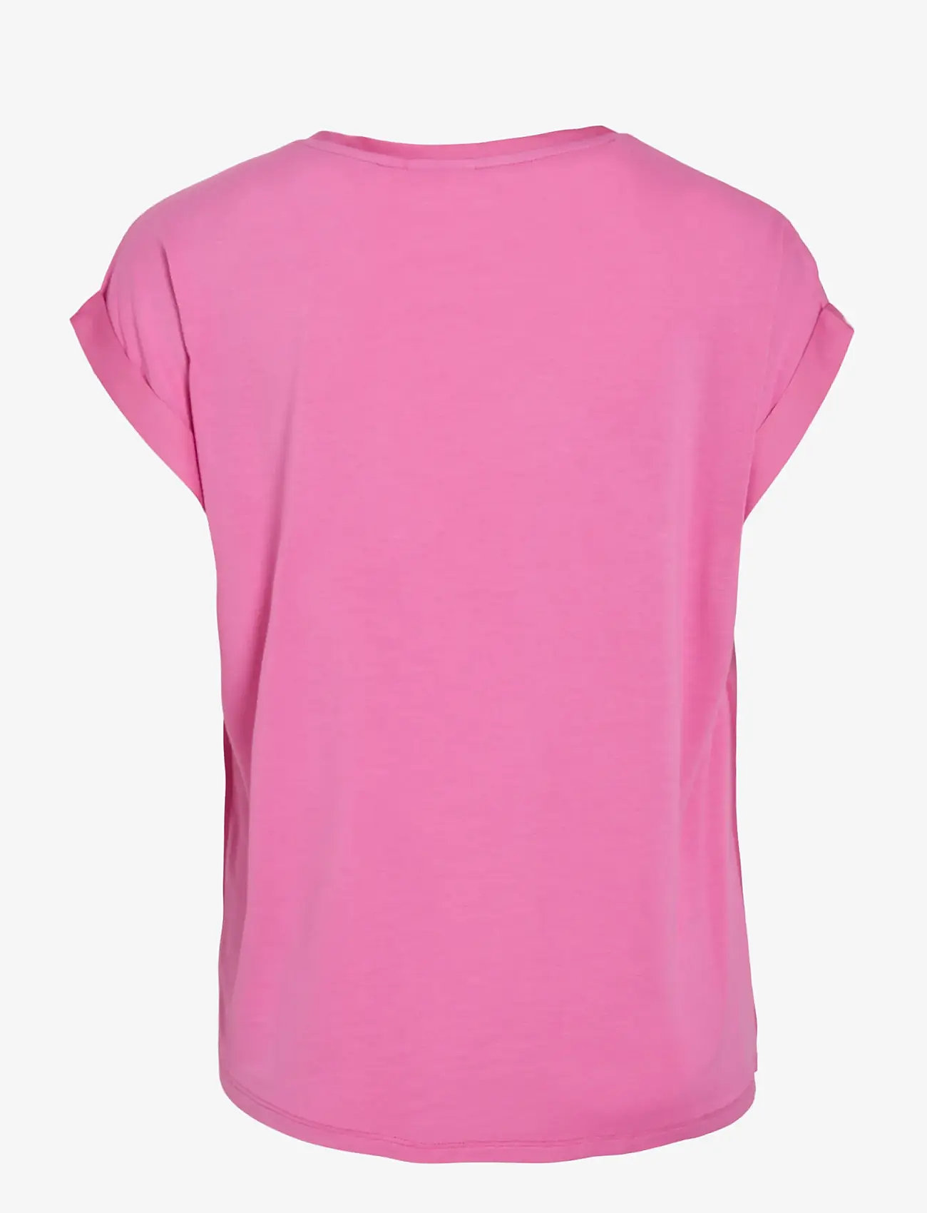 Vila - VIELLETTE S/S SATIN TOP - NOOS - kortærmede bluser - fiji flower - 2