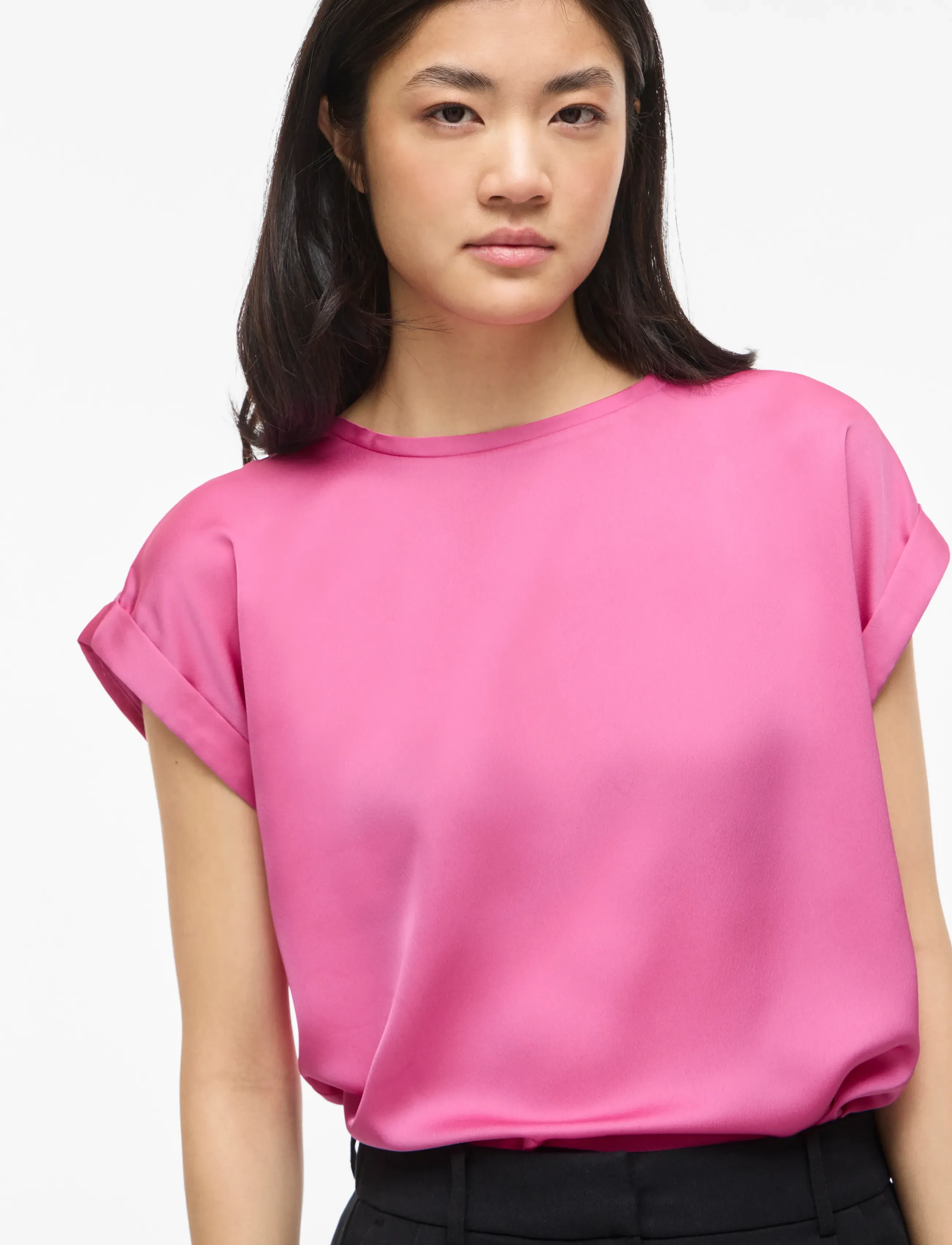 Vila - VIELLETTE S/S SATIN TOP - NOOS - kurzämlige blusen - fiji flower - 5