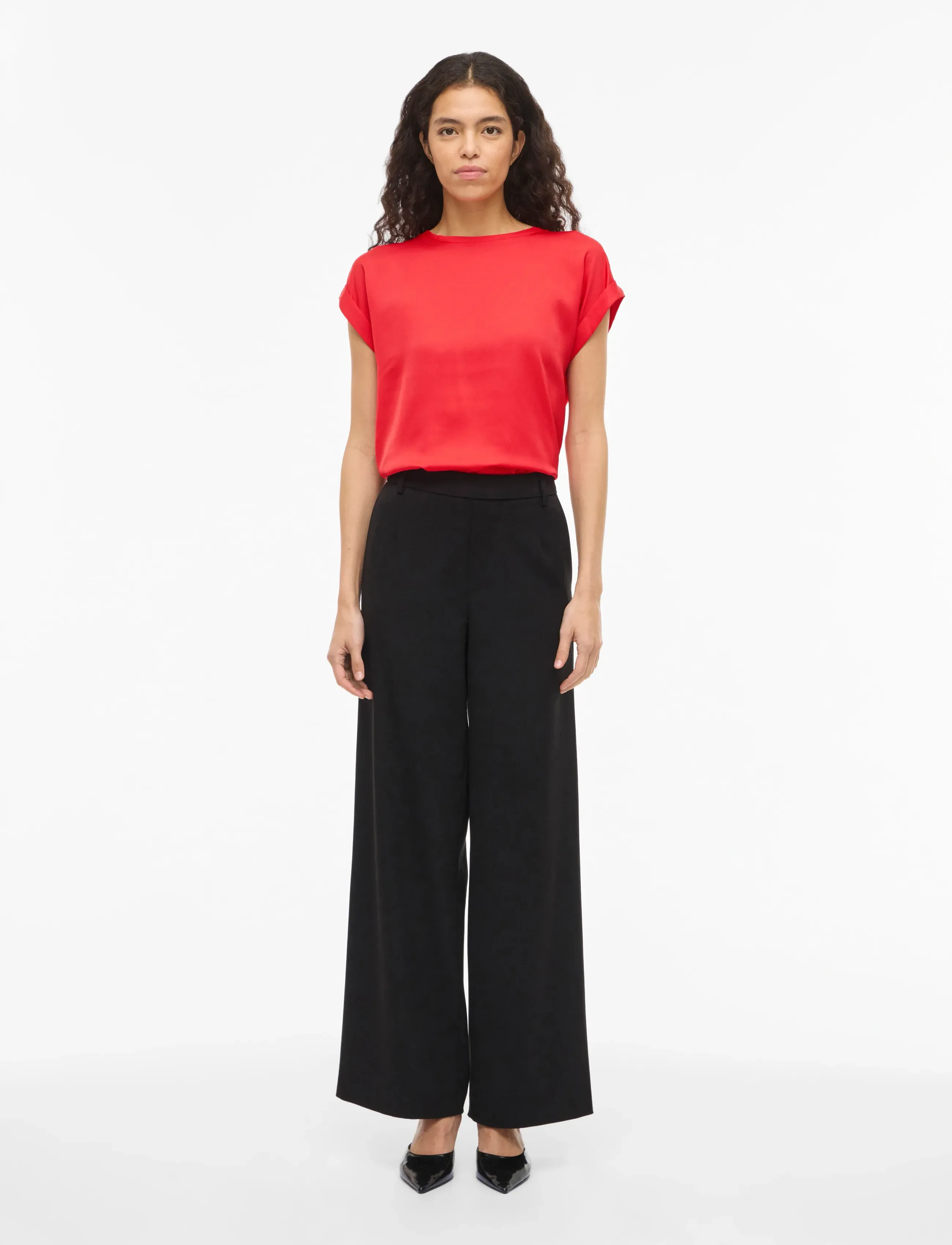 VILA Viellette S/S Satin Top Noos blusar dam – bild 5