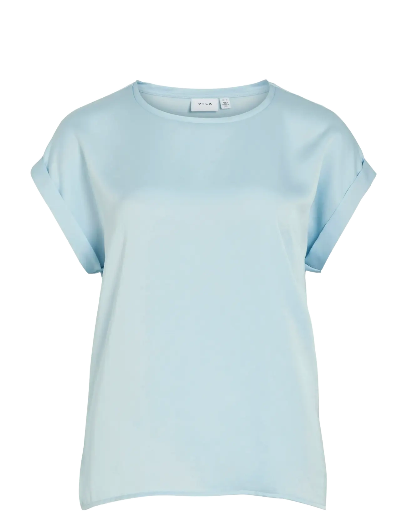 Vila VIELLETTE S/S SATIN TOP - NOOS - T-shirts & tops - NANTUCKET BREEZE / blue
