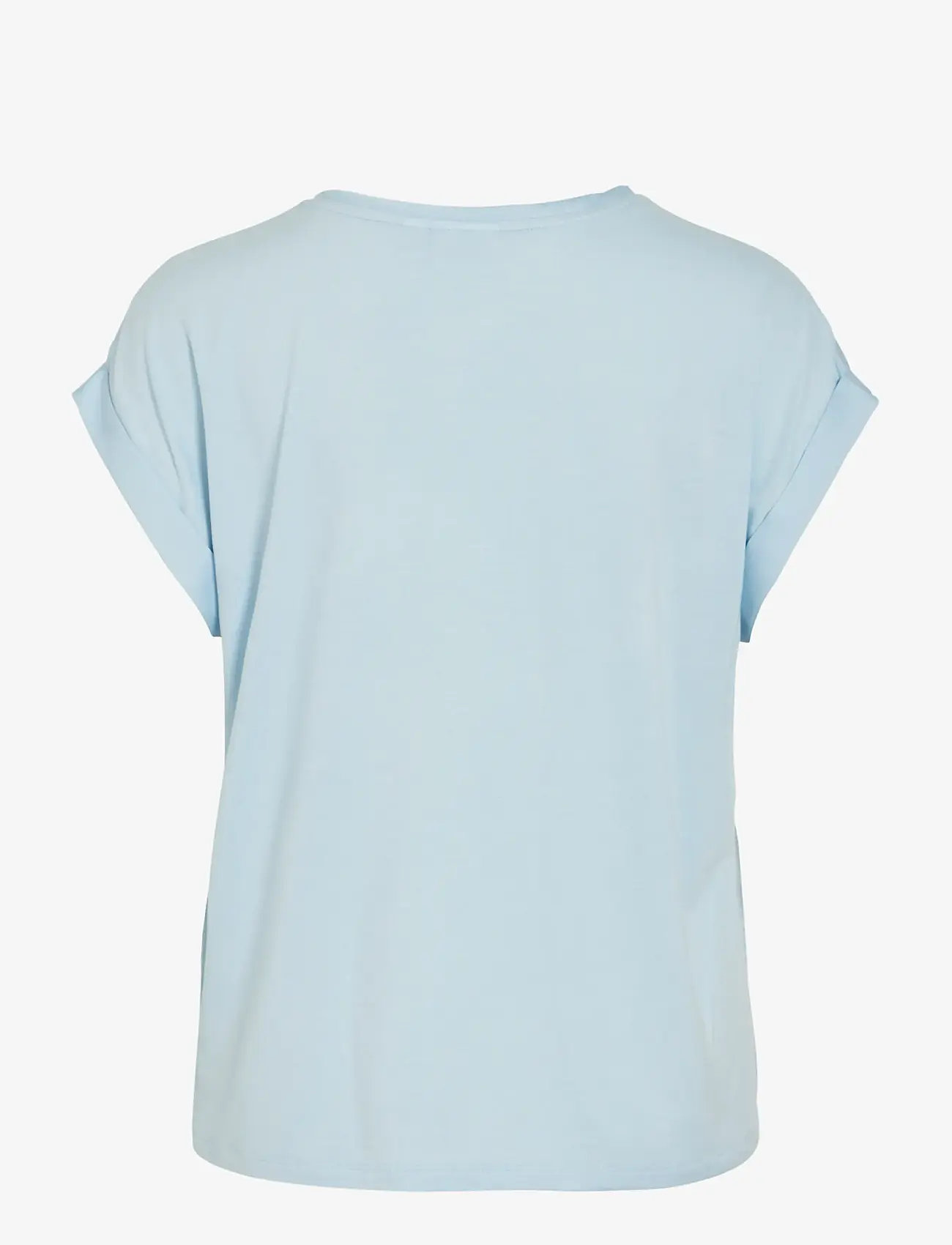 Vila - VIELLETTE S/S SATIN TOP - NOOS - kortærmede bluser - nantucket breeze - 2
