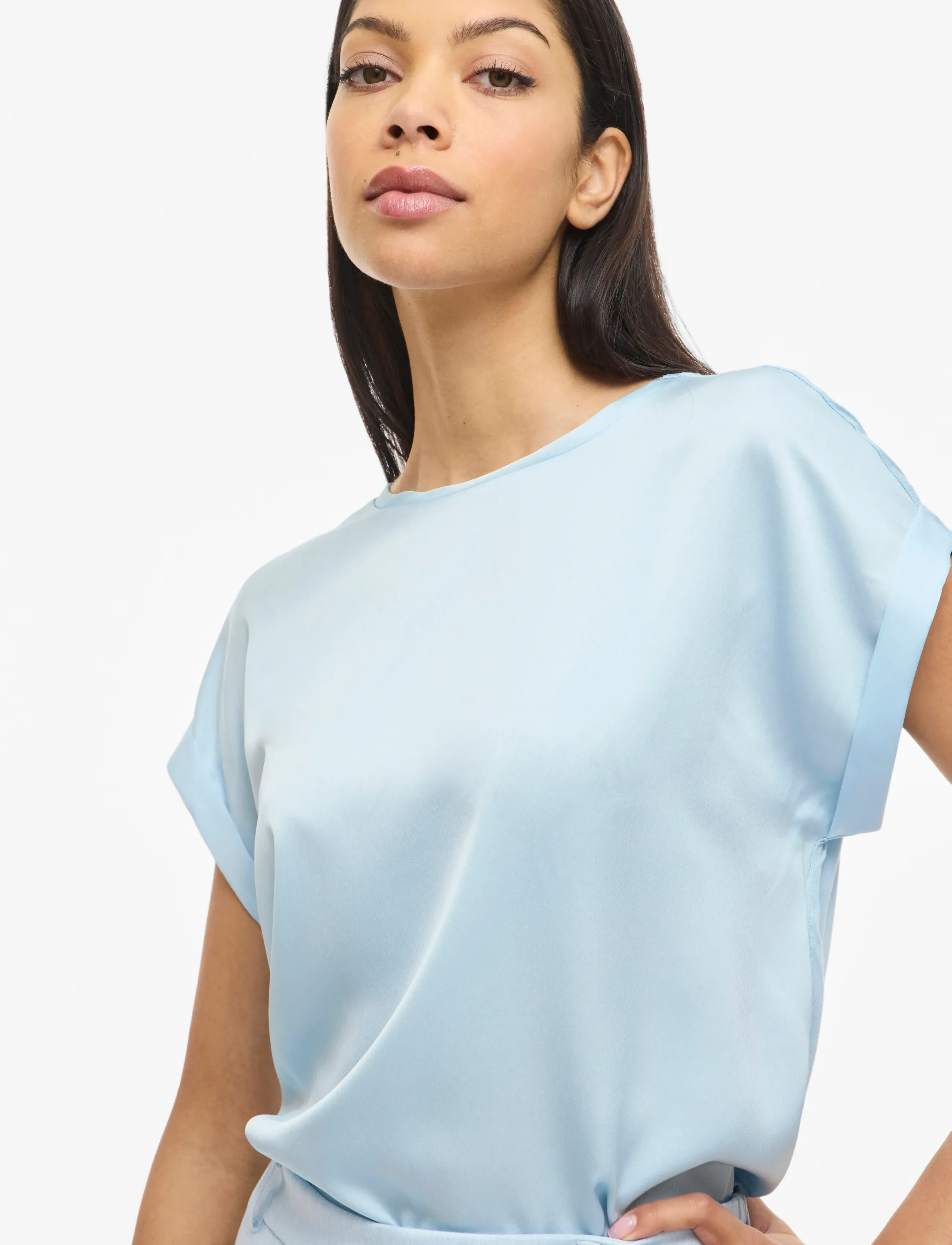 VILA Viellette S/S Satin Top Noos blusar dam – bild 7