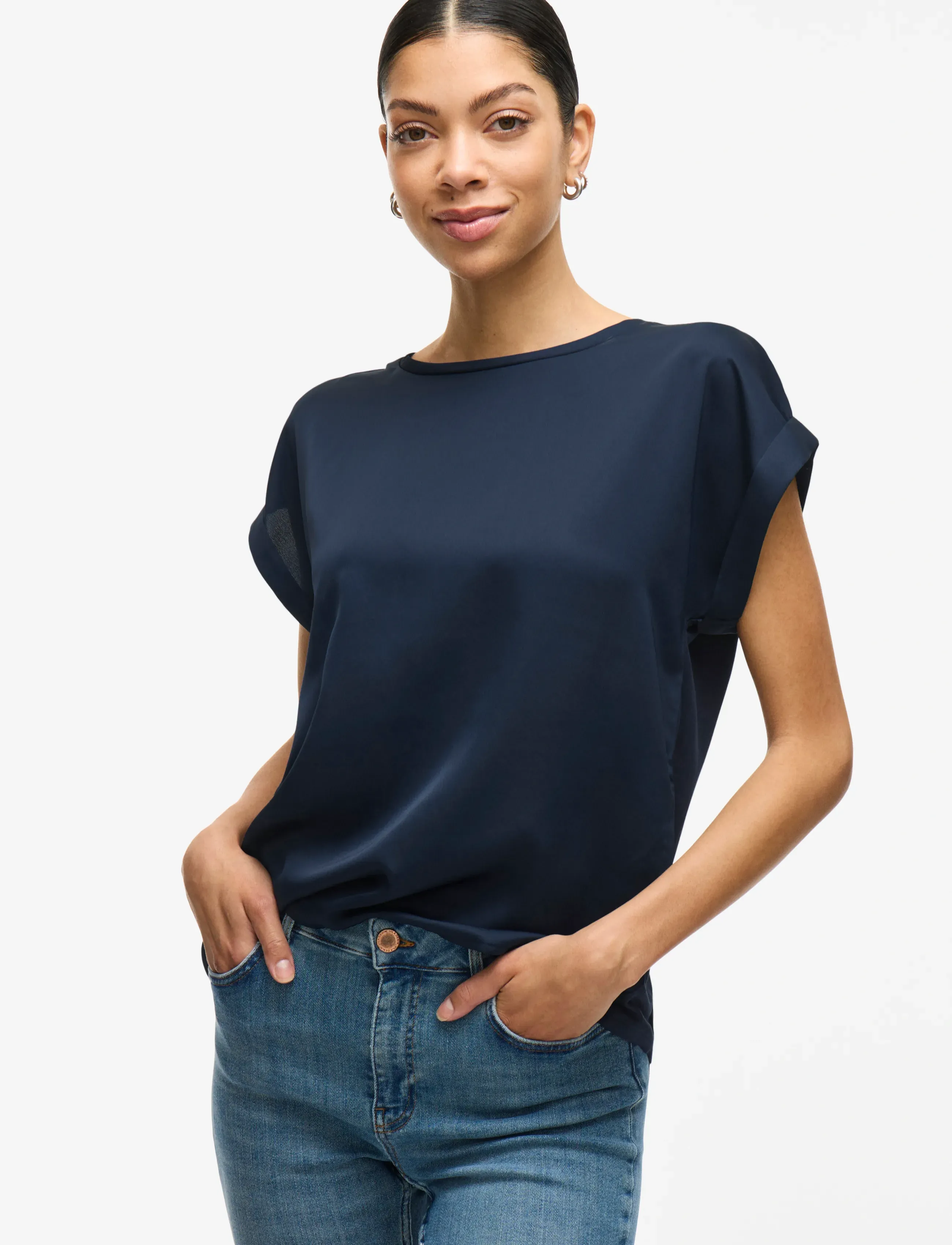 VILA Viellette S/S Satin Top Noos blusar dam – bild 6