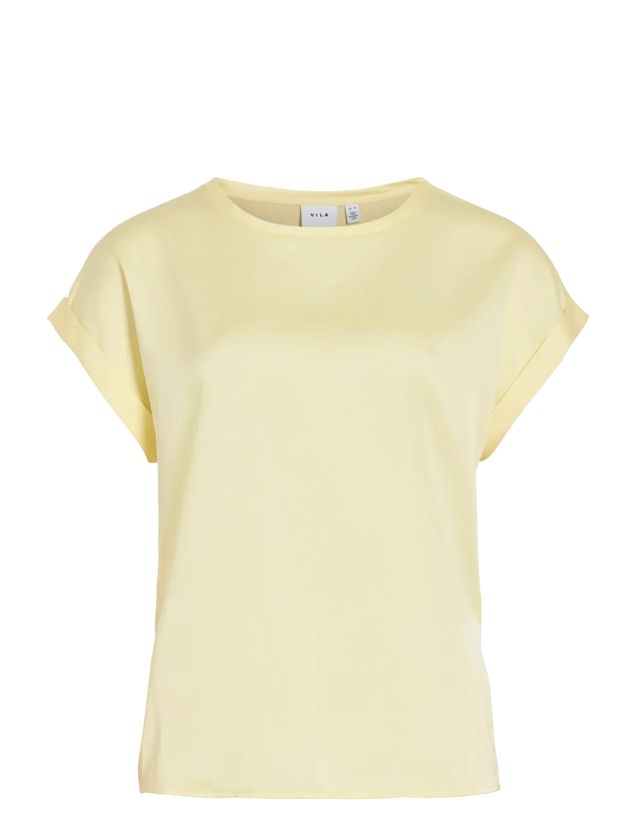 Vila VIELLETTE S/S SATIN TOP - NOOS - Kläder - PASTEL YELLOW / yellow