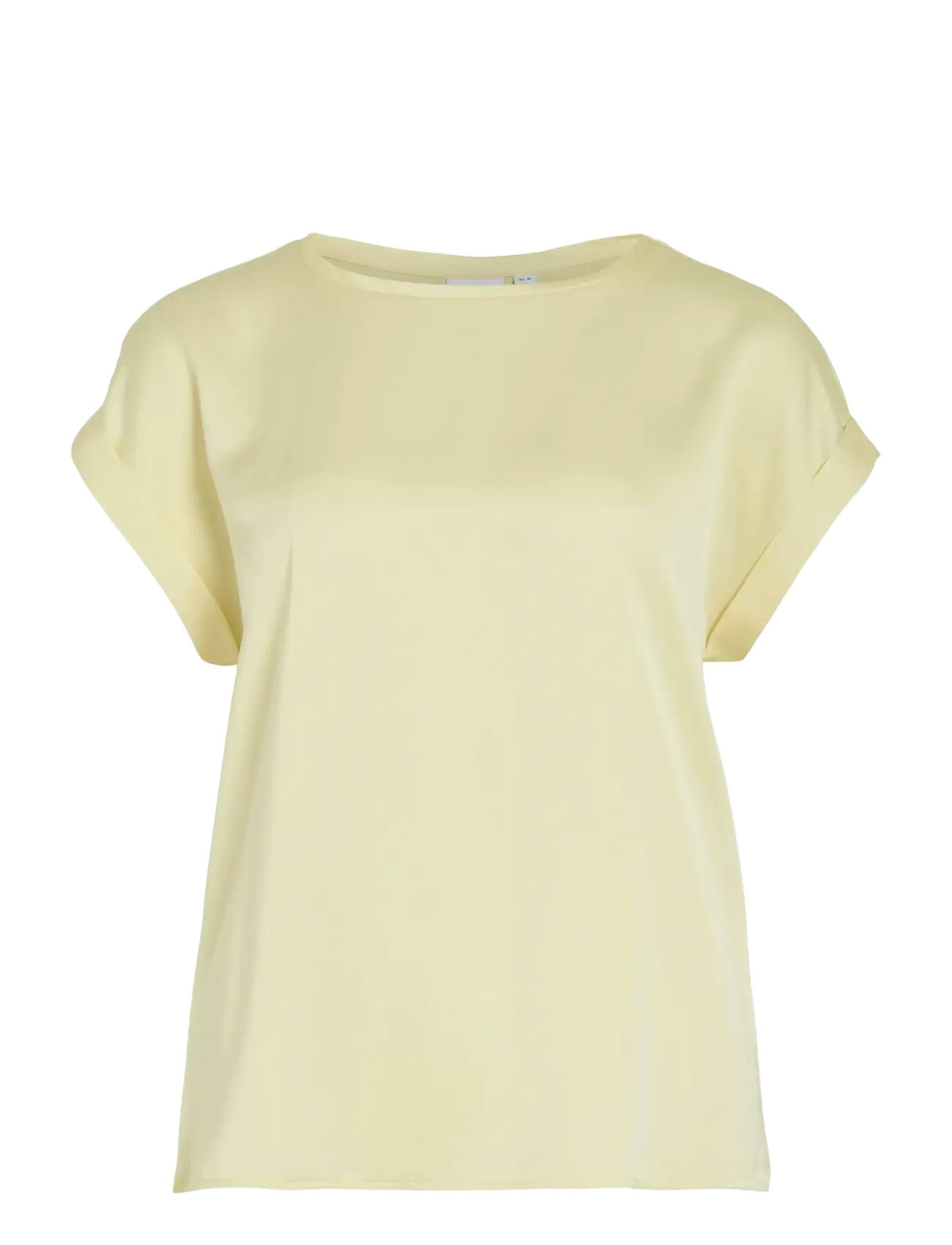 Vila VIELLETTE S/S SATIN TOP - NOOS - Vila - PASTEL YELLOW / yellow