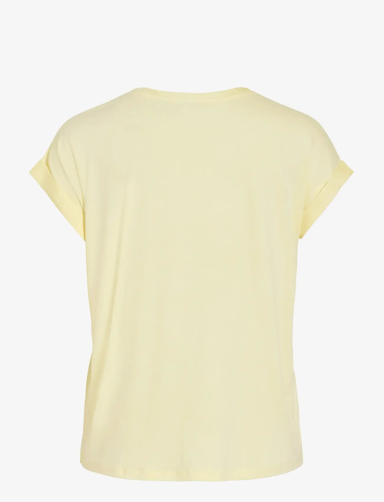 Vila - VIELLETTE S/S SATIN TOP - NOOS - kortærmede bluser - pastel yellow - 2