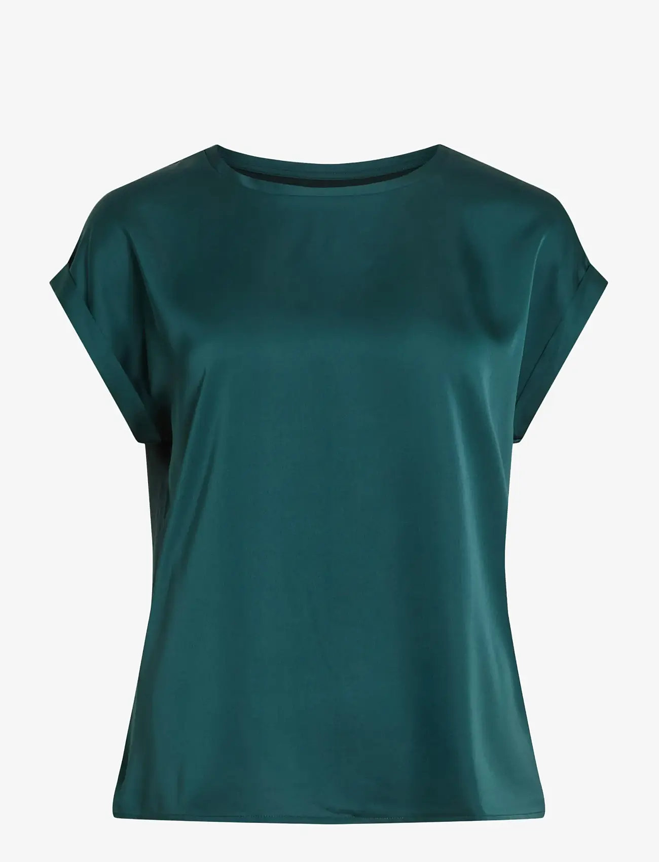 Vila - VIELLETTE S/S SATIN TOP - NOOS - kortärmade blusar - ponderosa pine - 1