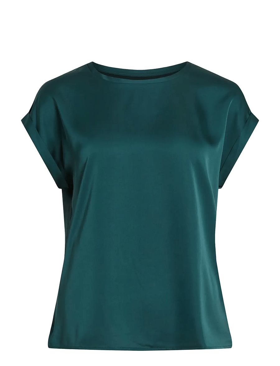 Vila - VIELLETTE S/S SATIN TOP - NOOS - bluzki z krótkim rękawem - ponderosa pine - 1