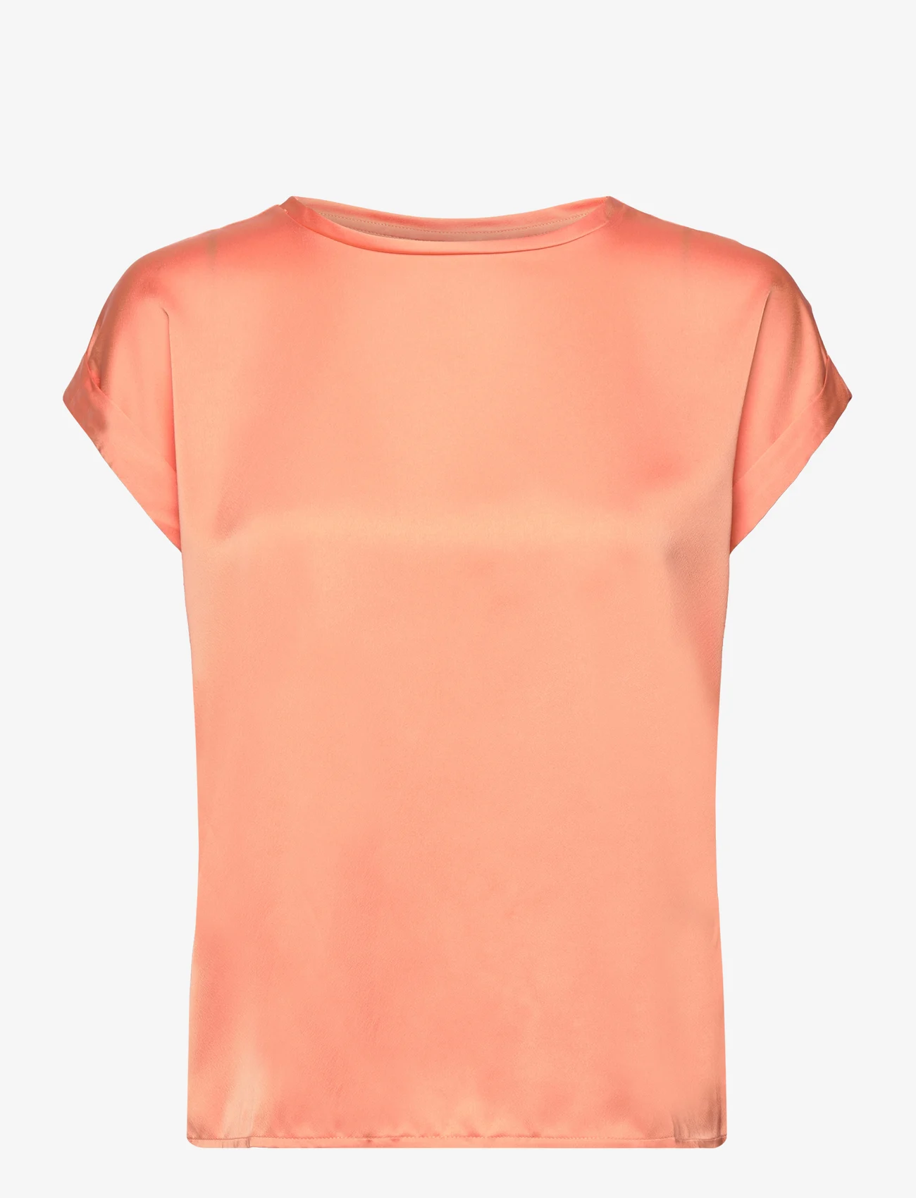 Vila - VIELLETTE S/S SATIN TOP - NOOS - lowest prices - shell coral - 0