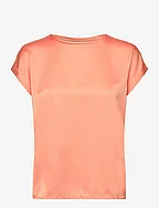 VIELLETTE S/S SATIN TOP - NOOS - SHELL CORAL