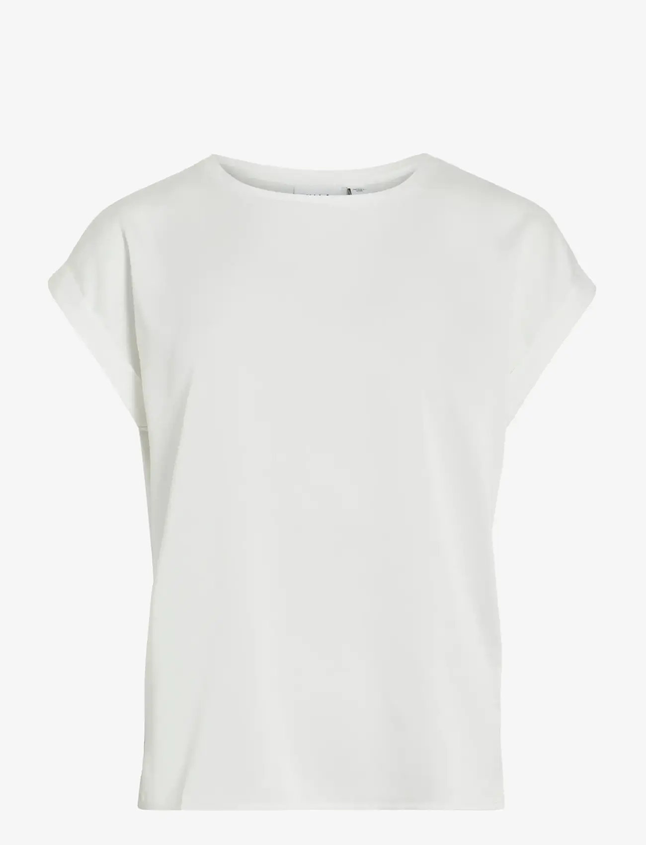 Vila - VIELLETTE S/S SATIN TOP - NOOS - kortärmade blusar - snow white - 1