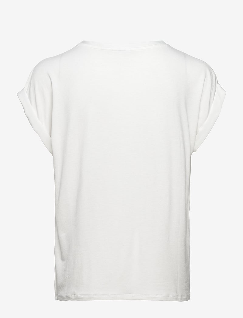 Vila - VIELLETTE S/S SATIN TOP - NOOS - kortärmade blusar - snow white - 2