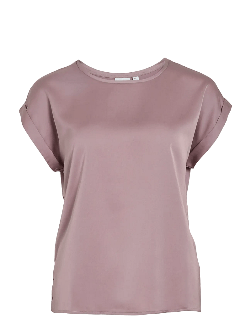 Vila - VIELLETTE S/S SATIN TOP - NOOS - lyhythihaiset puserot - toadstool - 1