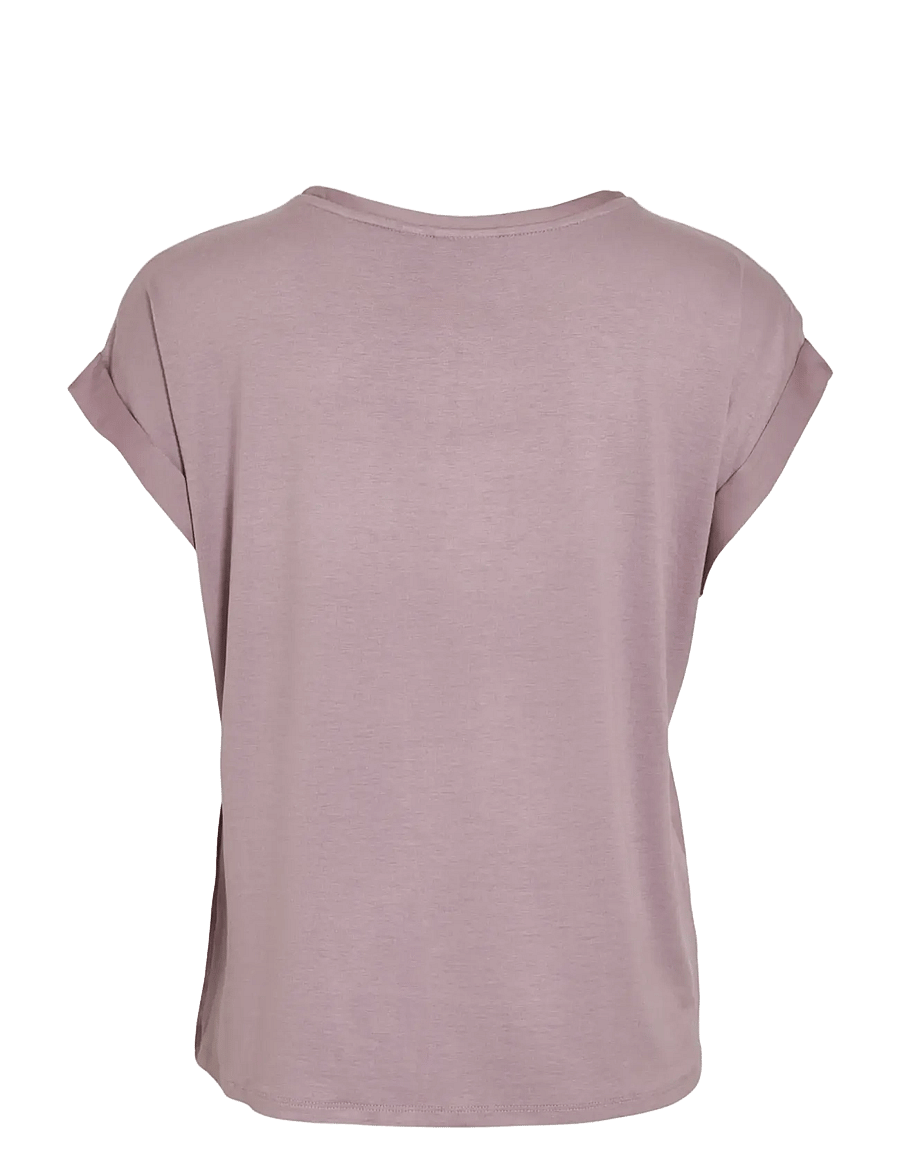 Vila - VIELLETTE S/S SATIN TOP - NOOS - kortærmede bluser - toadstool - 2