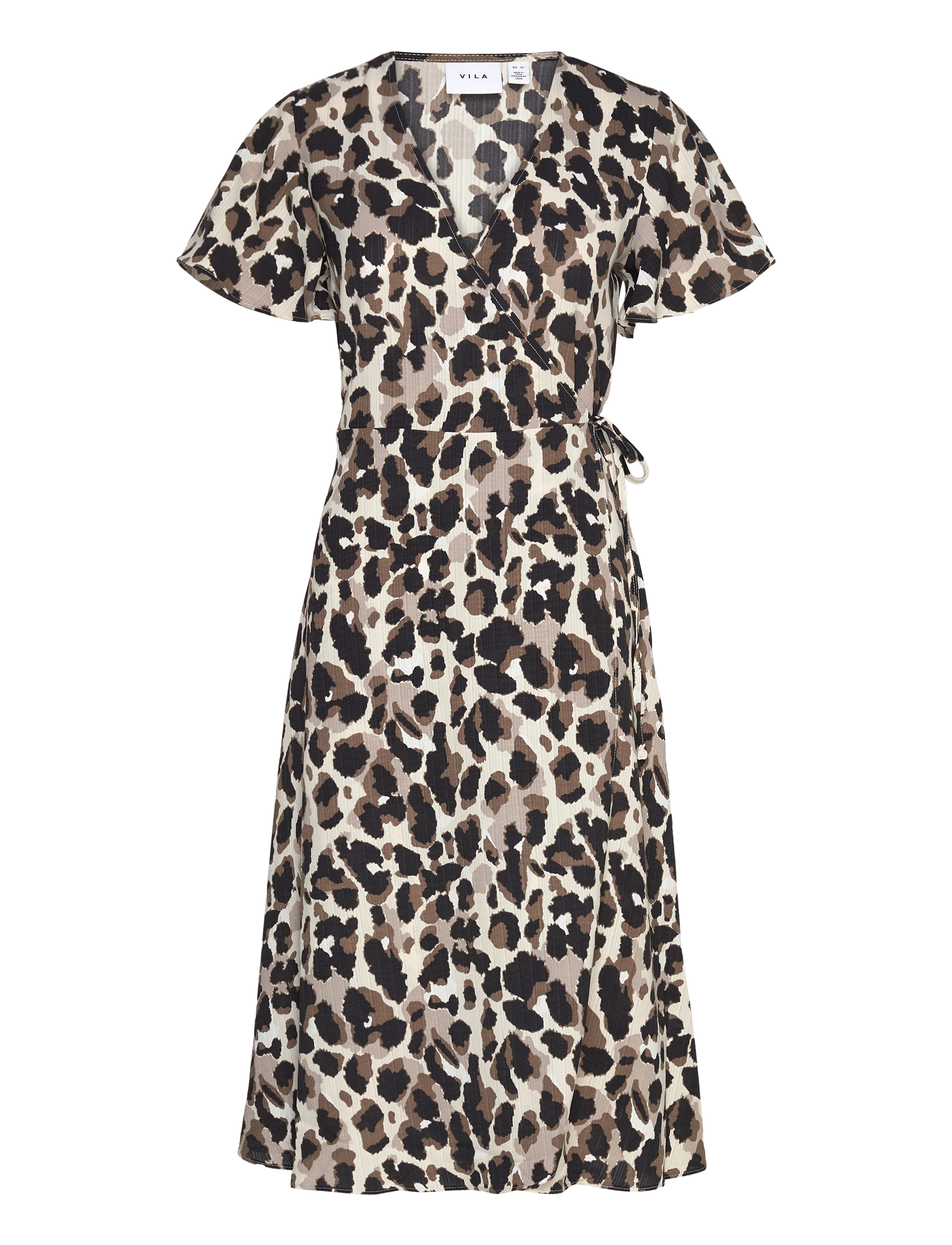Vila VILOVIE S/S WRAP MIDI DRESS - NOOS - Vila - BIRCH / multi