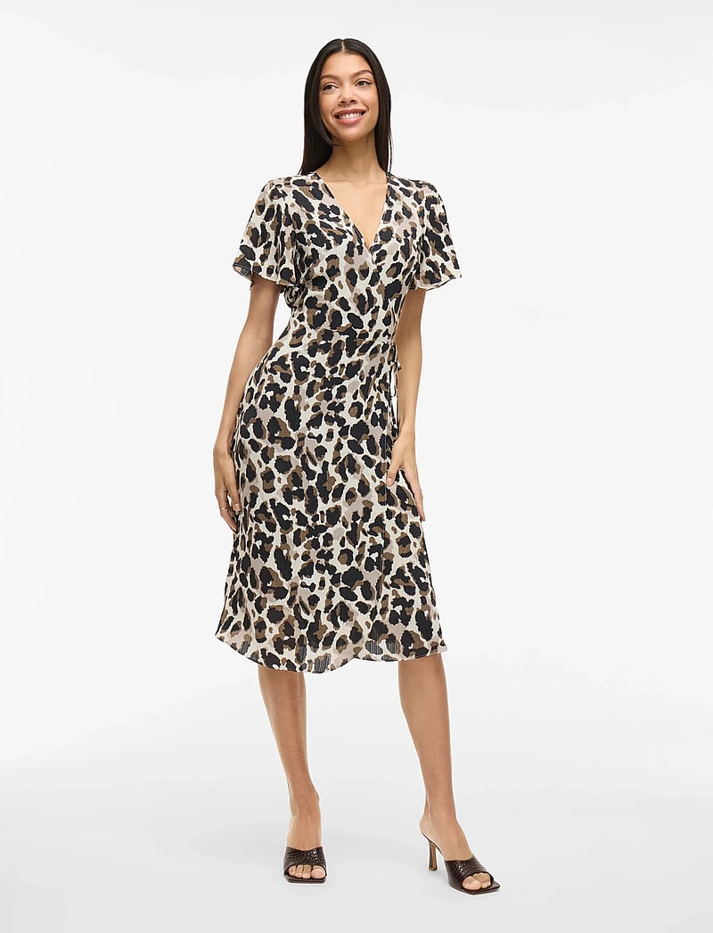 Vila - VILOVIE S/S WRAP MIDI DRESS - NOOS - kesämekot - birch - 0