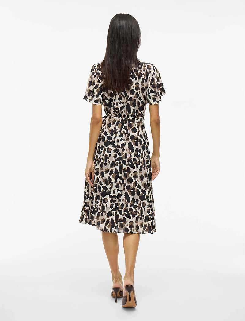 Vila - VILOVIE S/S WRAP MIDI DRESS - NOOS - kesämekot - birch - 3