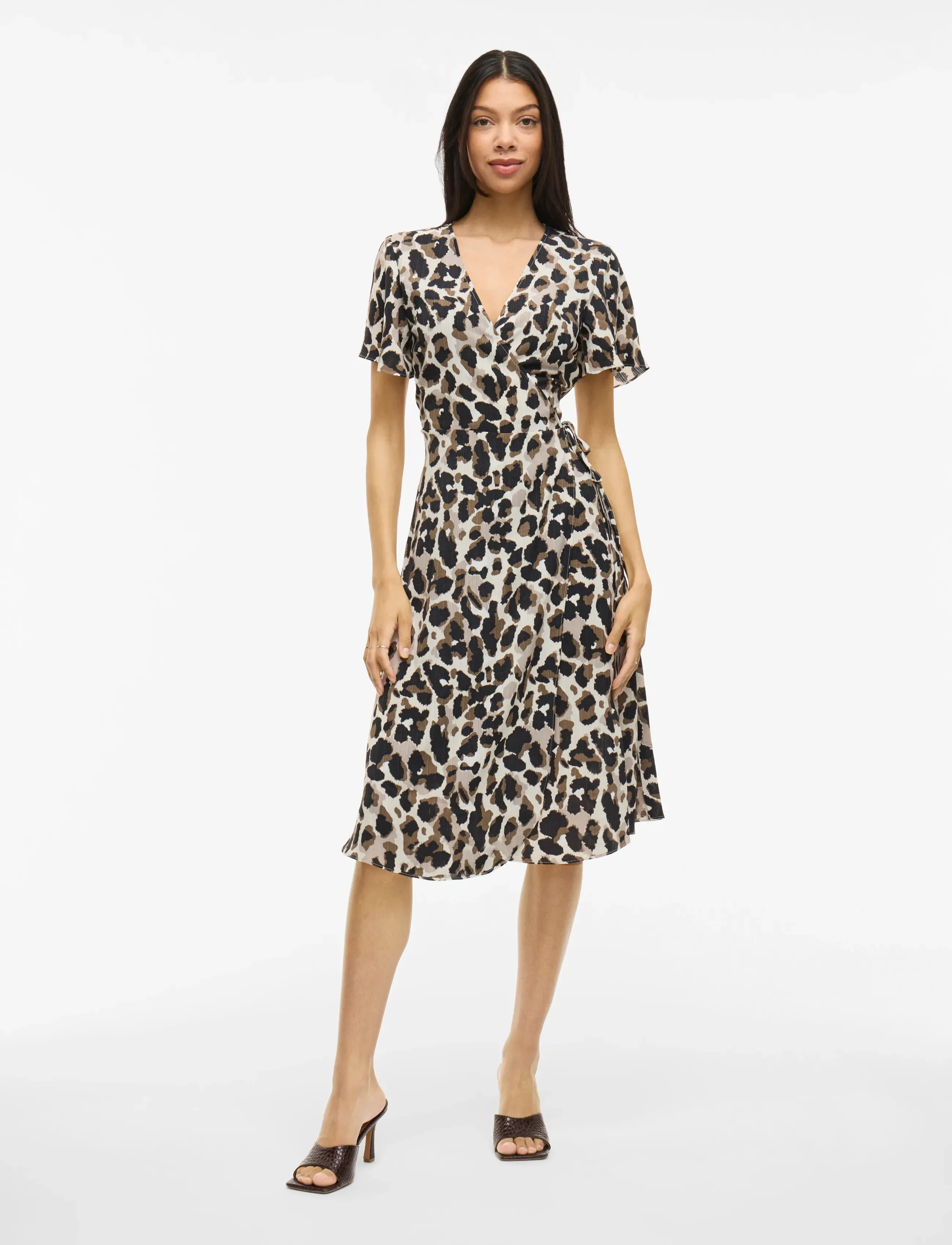 Vila - VILOVIE S/S WRAP MIDI DRESS - NOOS - konfirmationstøj - birch - 4