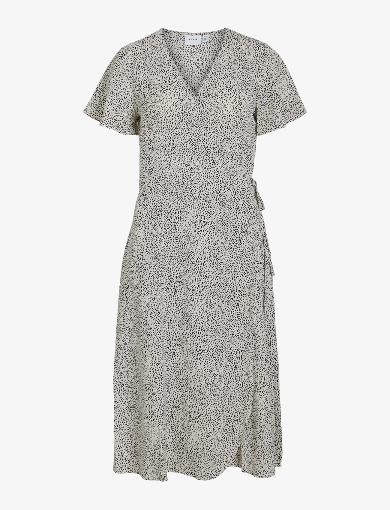 Vila VILOVIE S/S WRAP MIDI DRESS - NOOS - Klänningar - BIRCH / beige