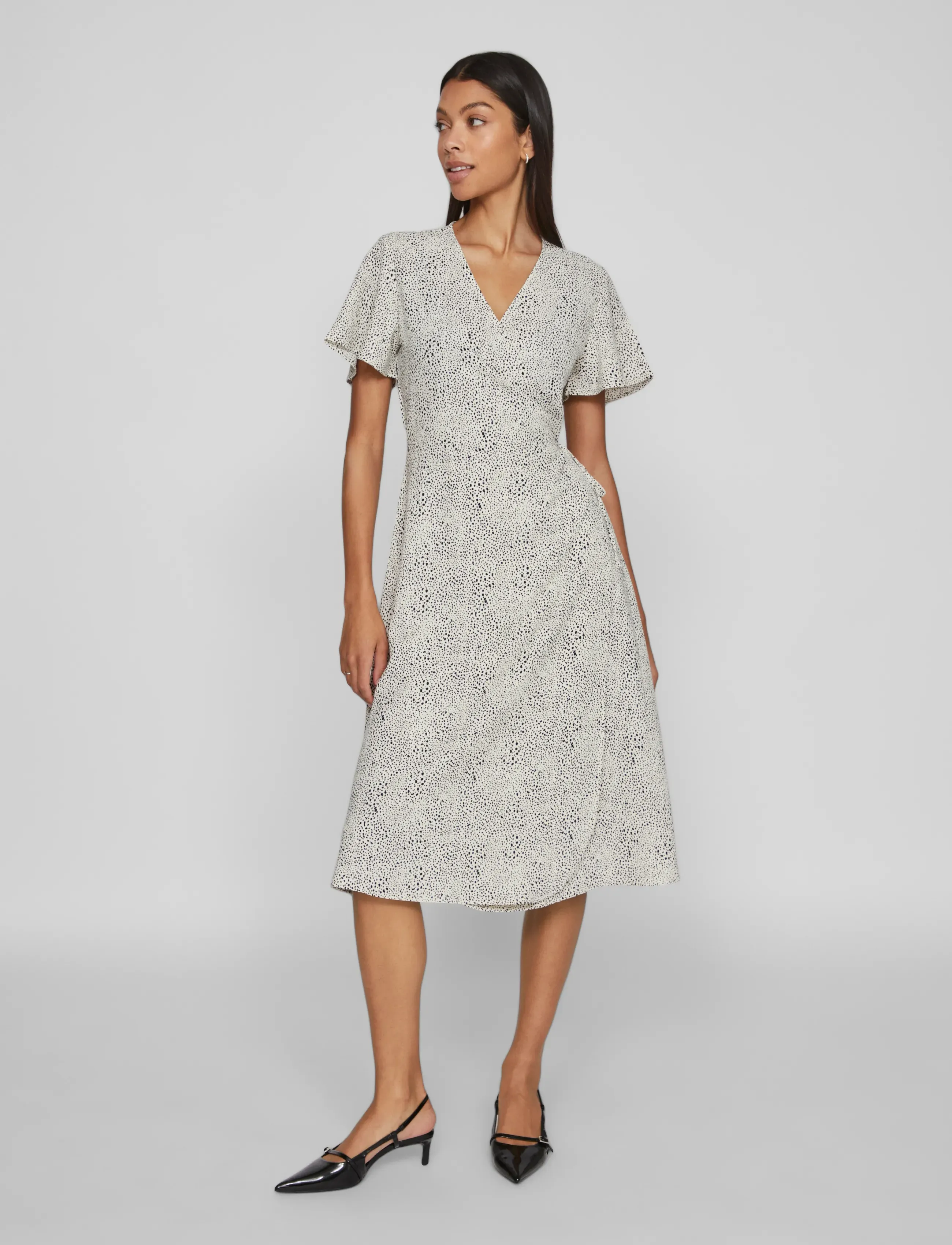 Vila - VILOVIE S/S WRAP MIDI DRESS - NOOS - birch - 4