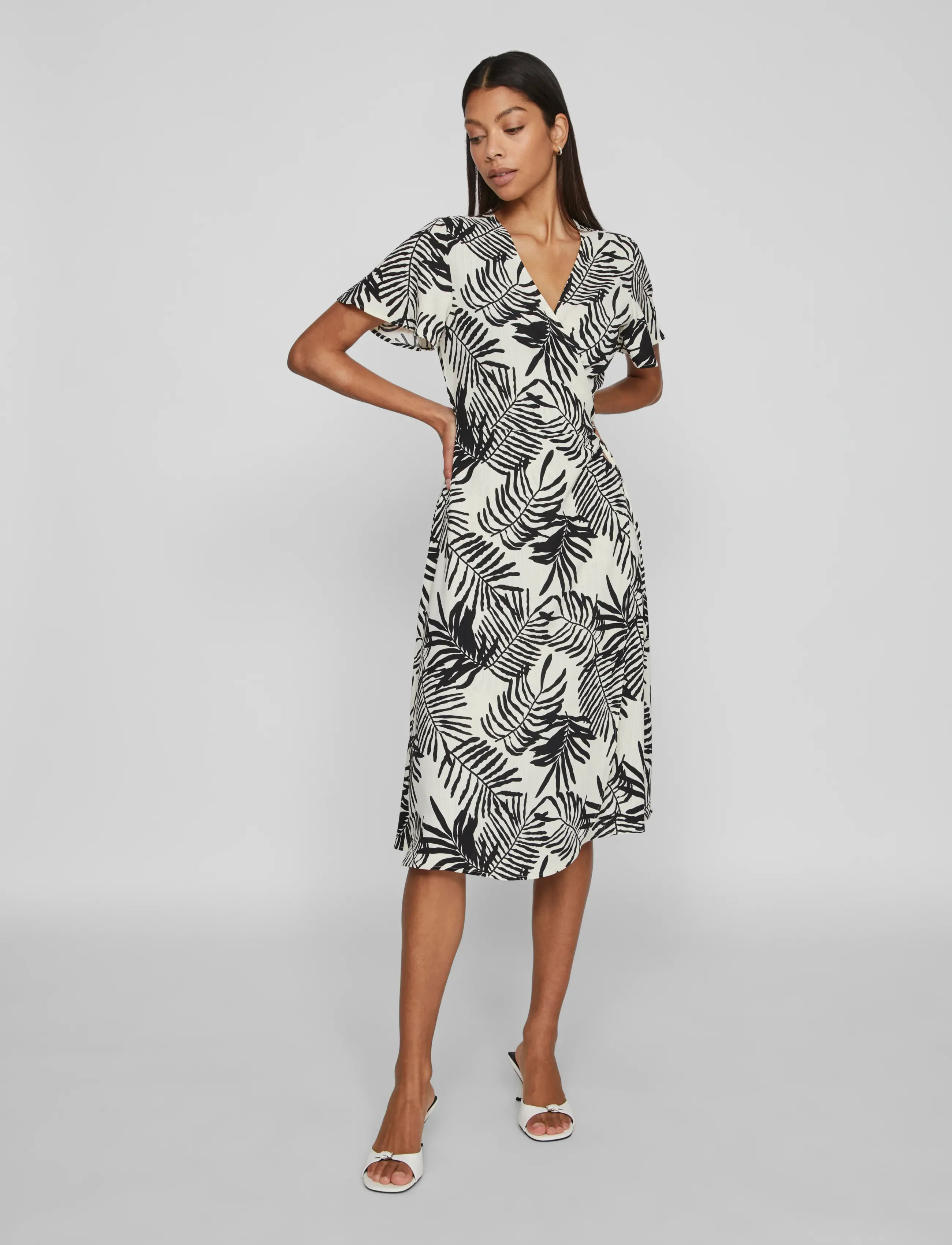 Vila - VILOVIE S/S WRAP MIDI DRESS - NOOS - birch - 4