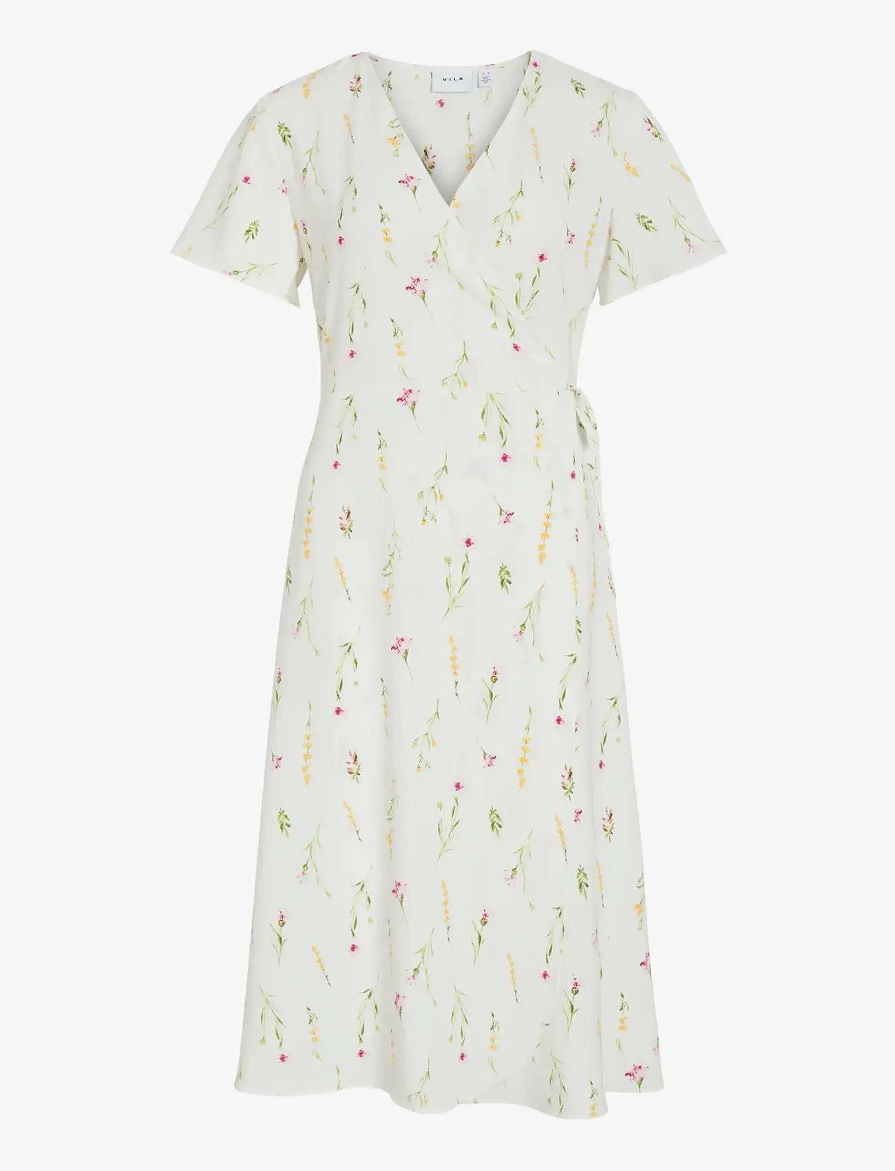 Vila - VILOVIE S/S WRAP MIDI DRESS - NOOS - konfirmatsioon - snow white - 1