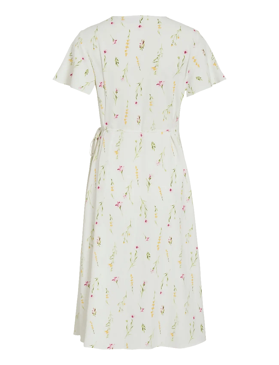 Vila - VILOVIE S/S WRAP MIDI DRESS - NOOS - konfirmation - snow white - 2