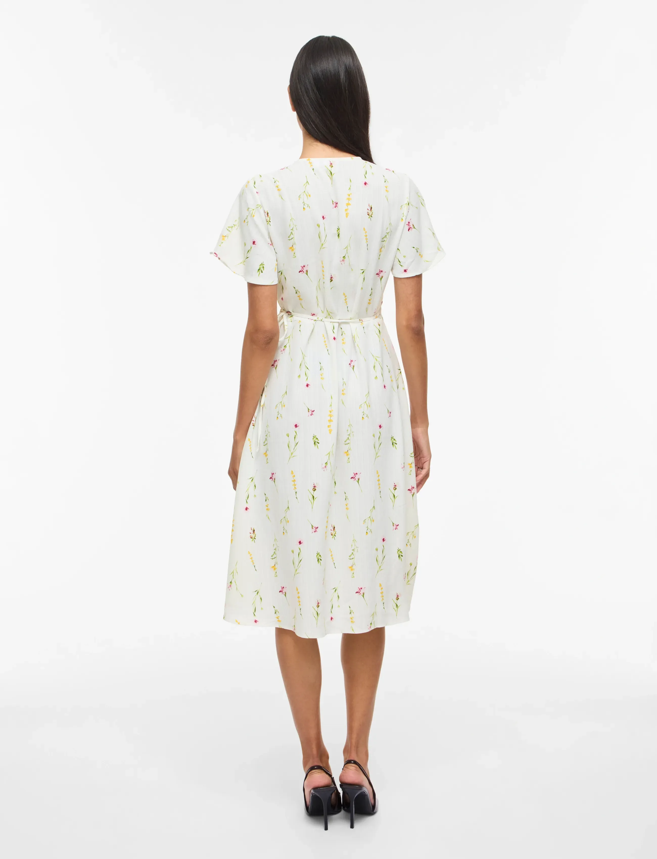 Vila - VILOVIE S/S WRAP MIDI DRESS - NOOS - konfirmation - snow white - 3