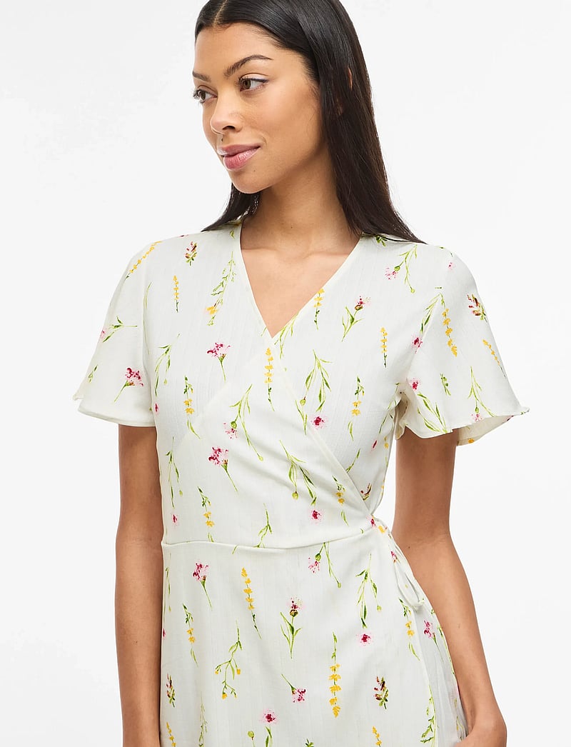 Vila - VILOVIE S/S WRAP MIDI DRESS - NOOS - konfirmation - snow white - 5