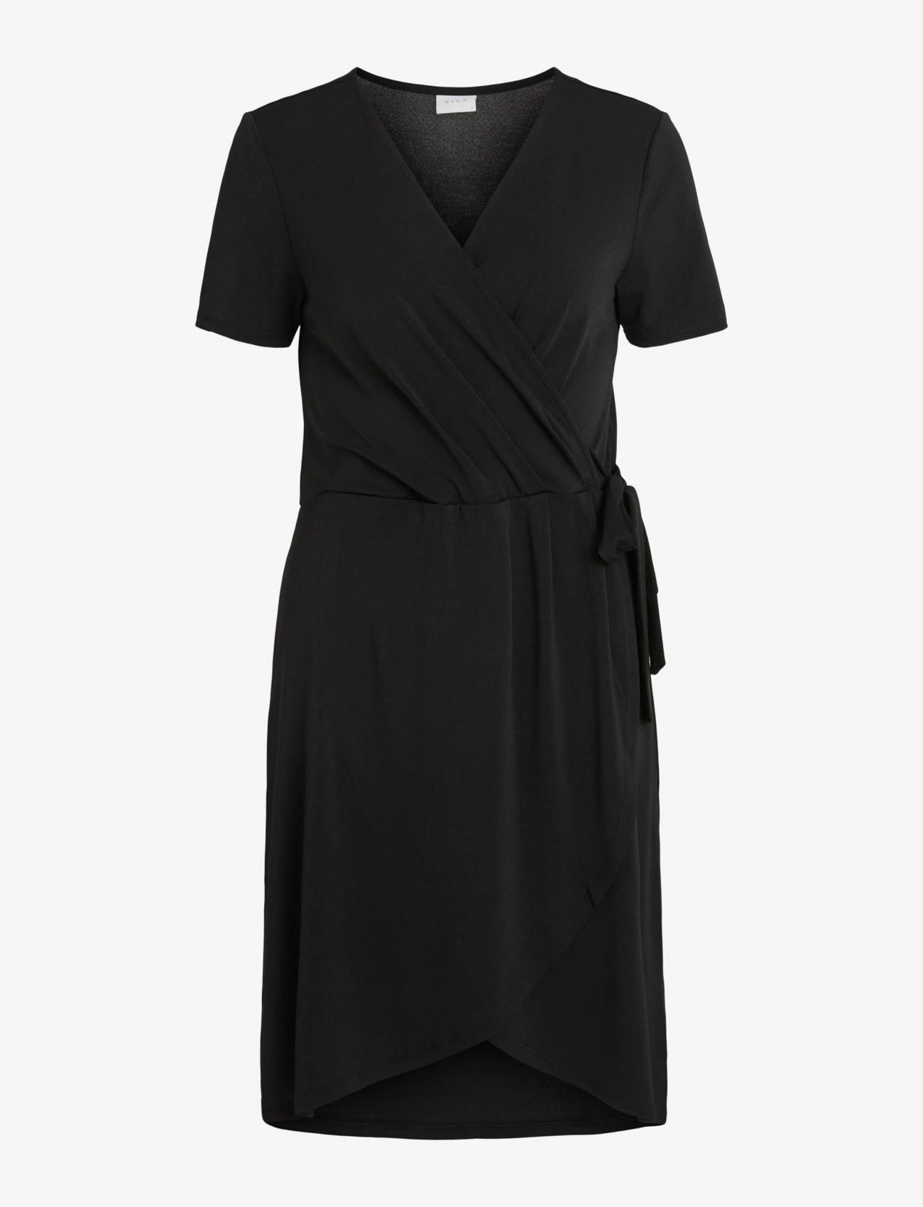VINAYELI S/S  KNEE WRAP DRESS/SU - NOOS - BLACK