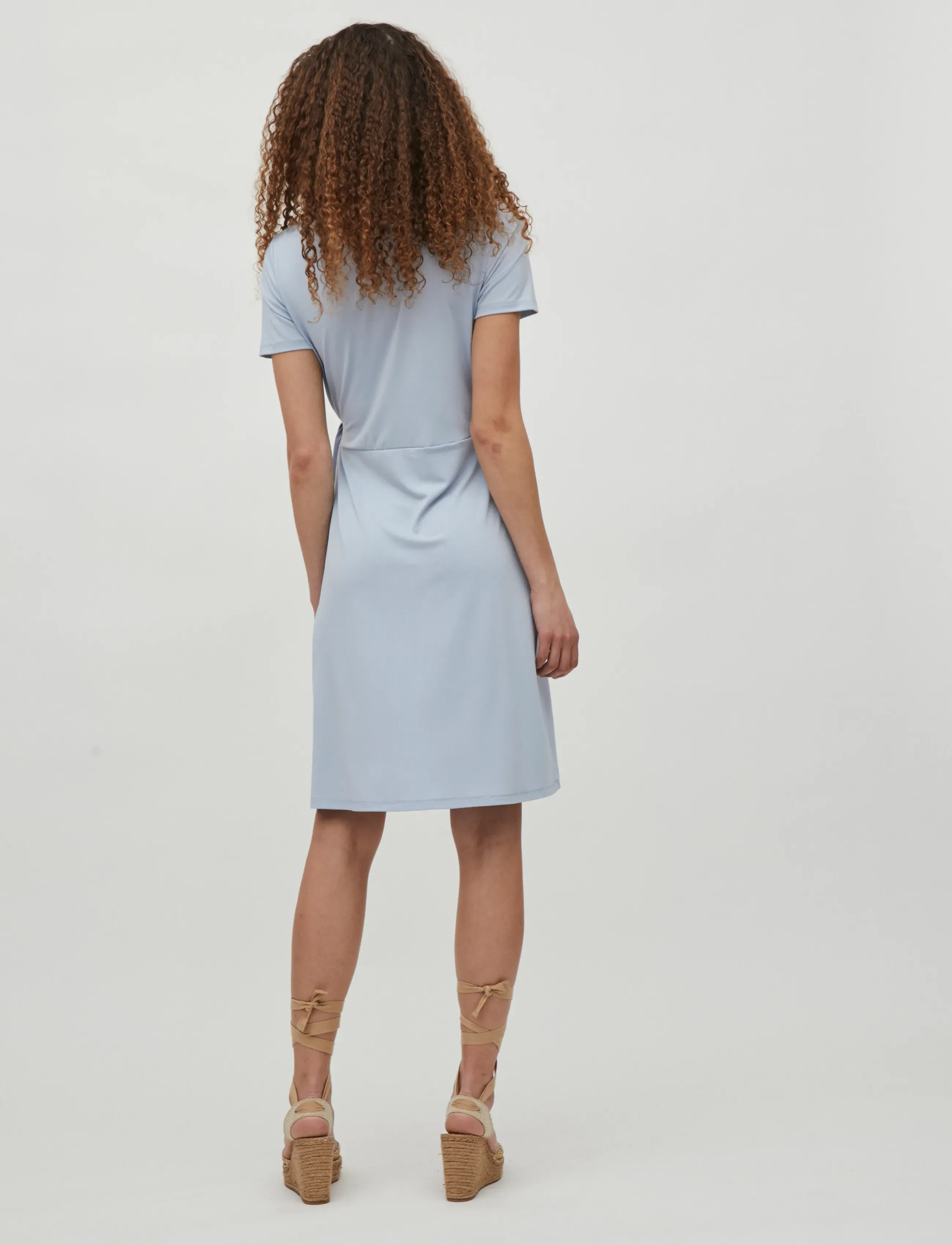 Vila - VINAYELI S/S  KNEE WRAP DRESS/SU - NOOS - laveste priser - kentucky blue - 3